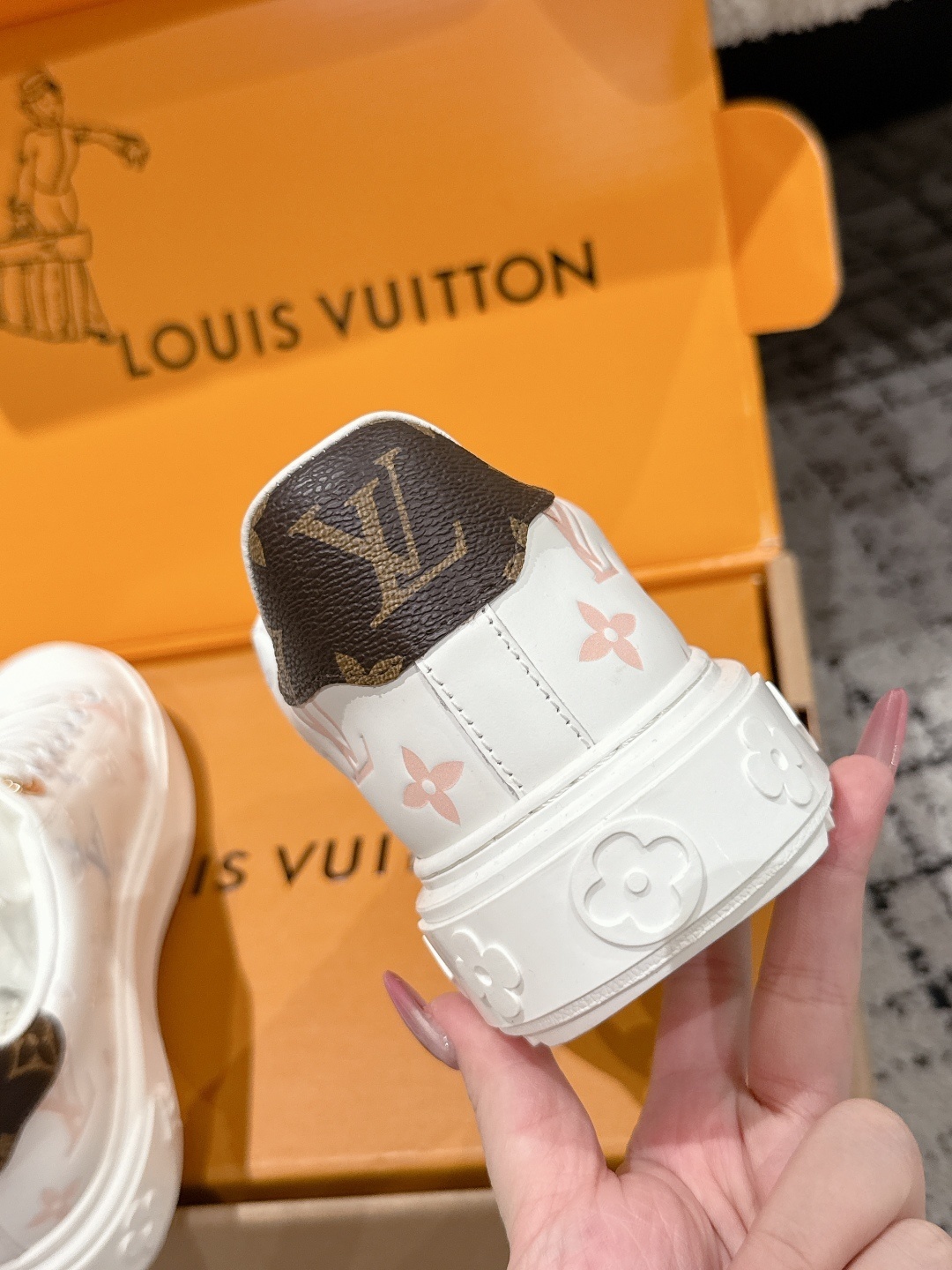 Louis Vuitton Time Out Sneaker White Pastel Monogram Leather