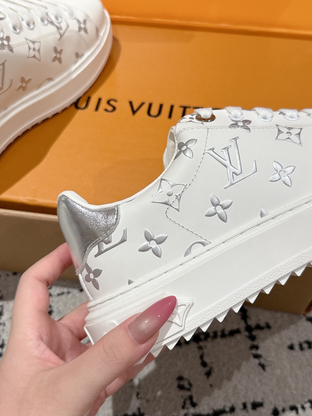 Louis Vuitton White Monogram Leather Low-Top Sneakers