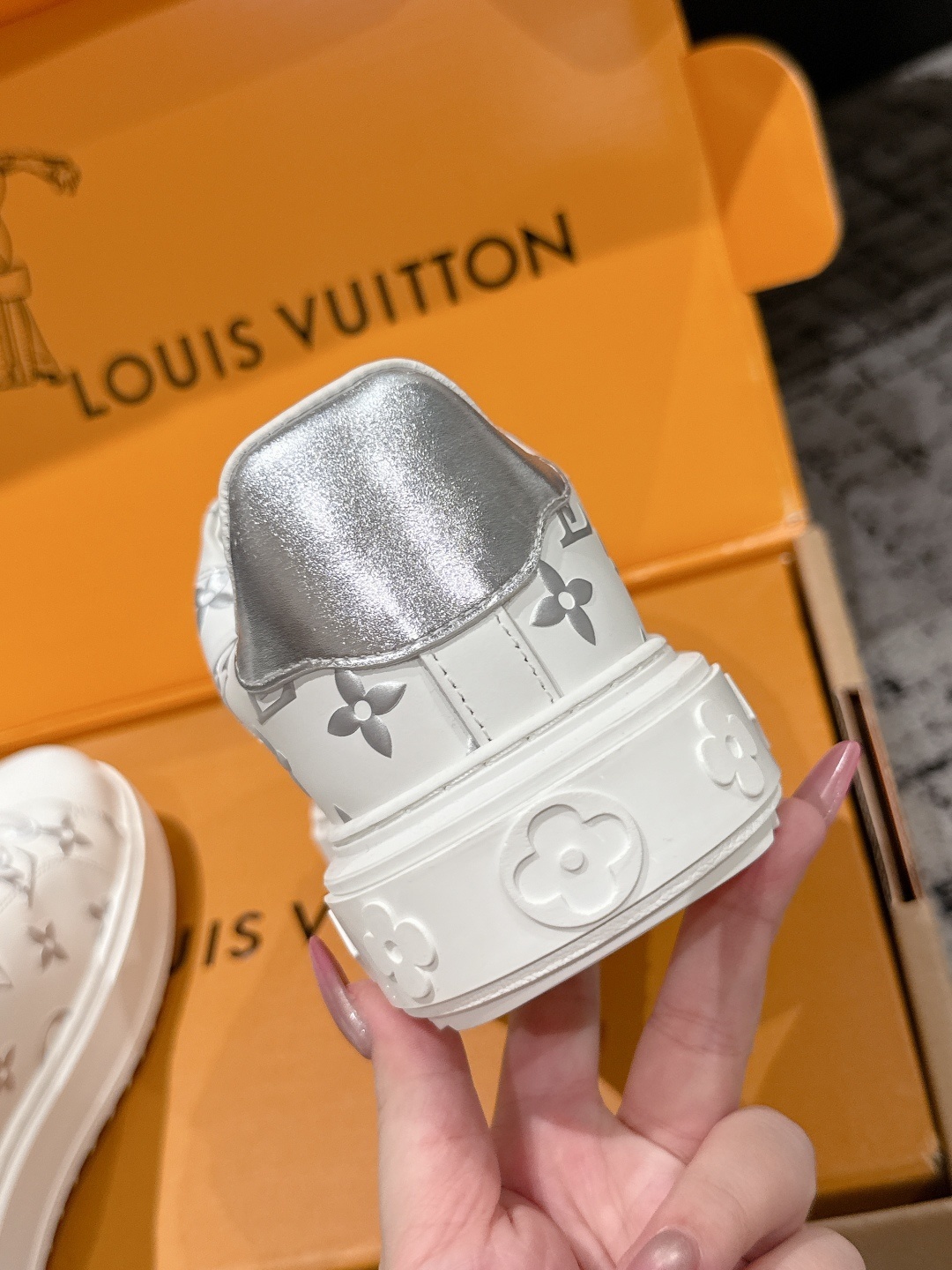Louis Vuitton White Monogram Leather Low-Top Sneakers