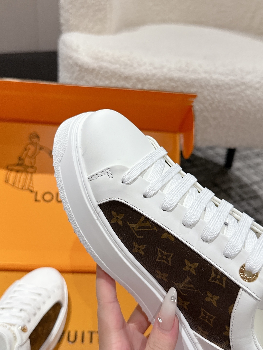 Louis Vuitton Frontrow White Monogram Pink Floral Sneakers