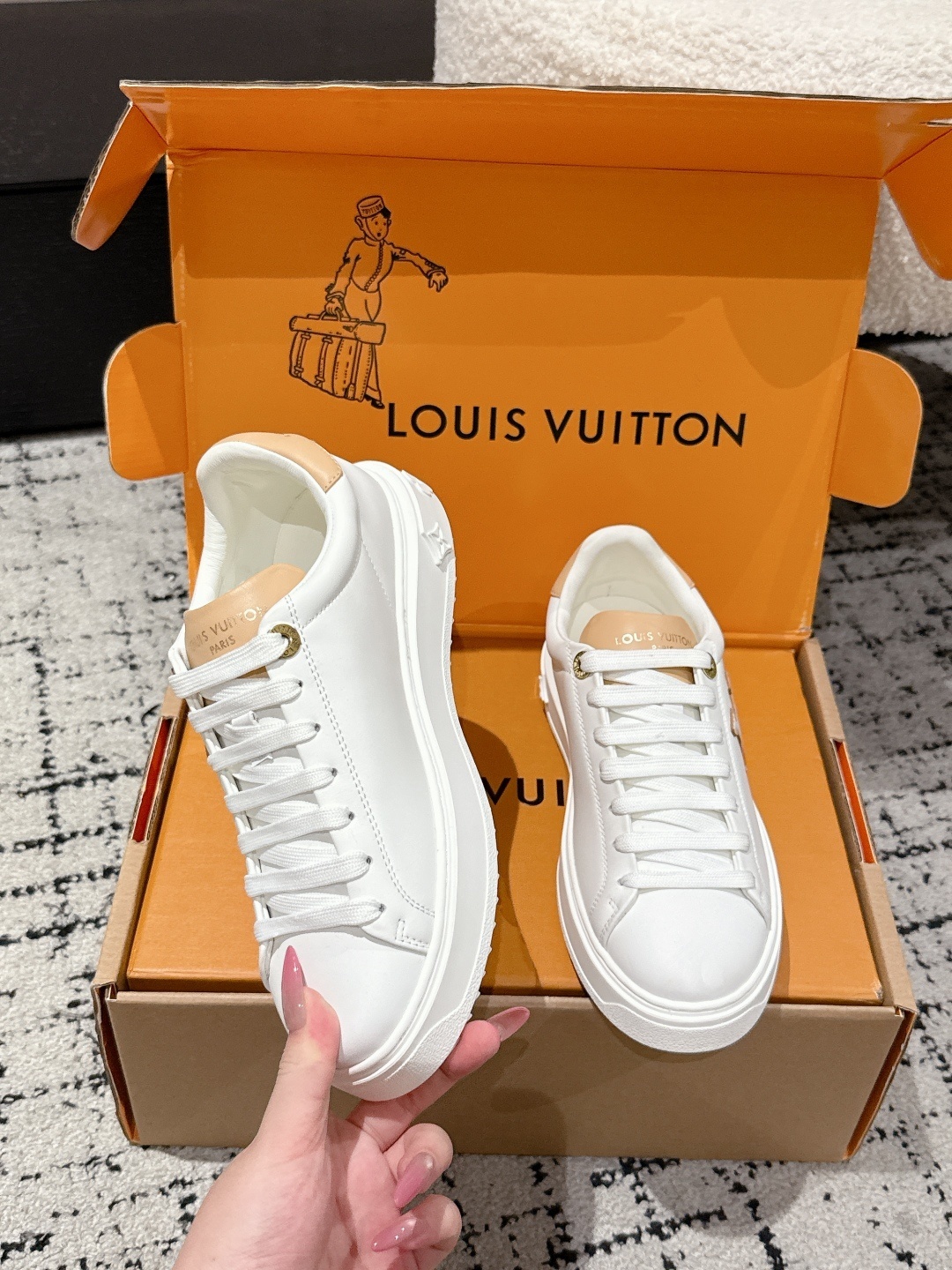 Louis Vuitton White Leather Sneakers - Luxury Designer Women's Shoes