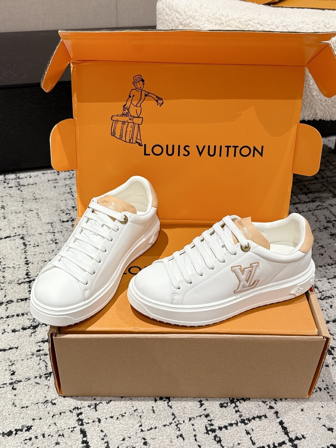 Louis Vuitton White Leather Sneakers - Luxury Designer Women's Shoes