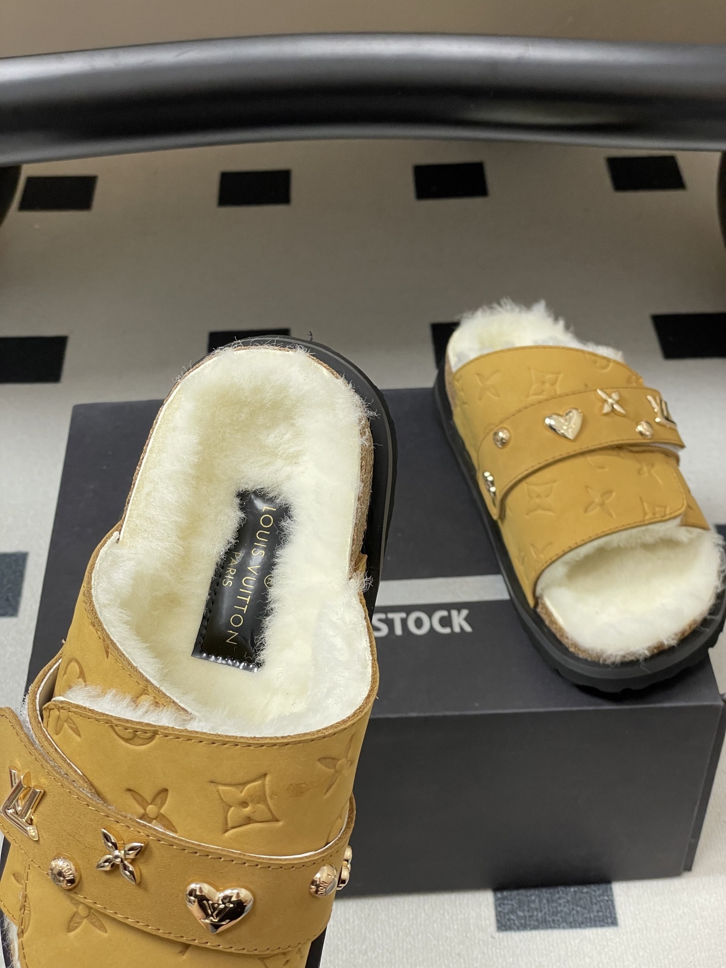 Louis Vuitton Monogram Shearling Flat Comfort Sandals