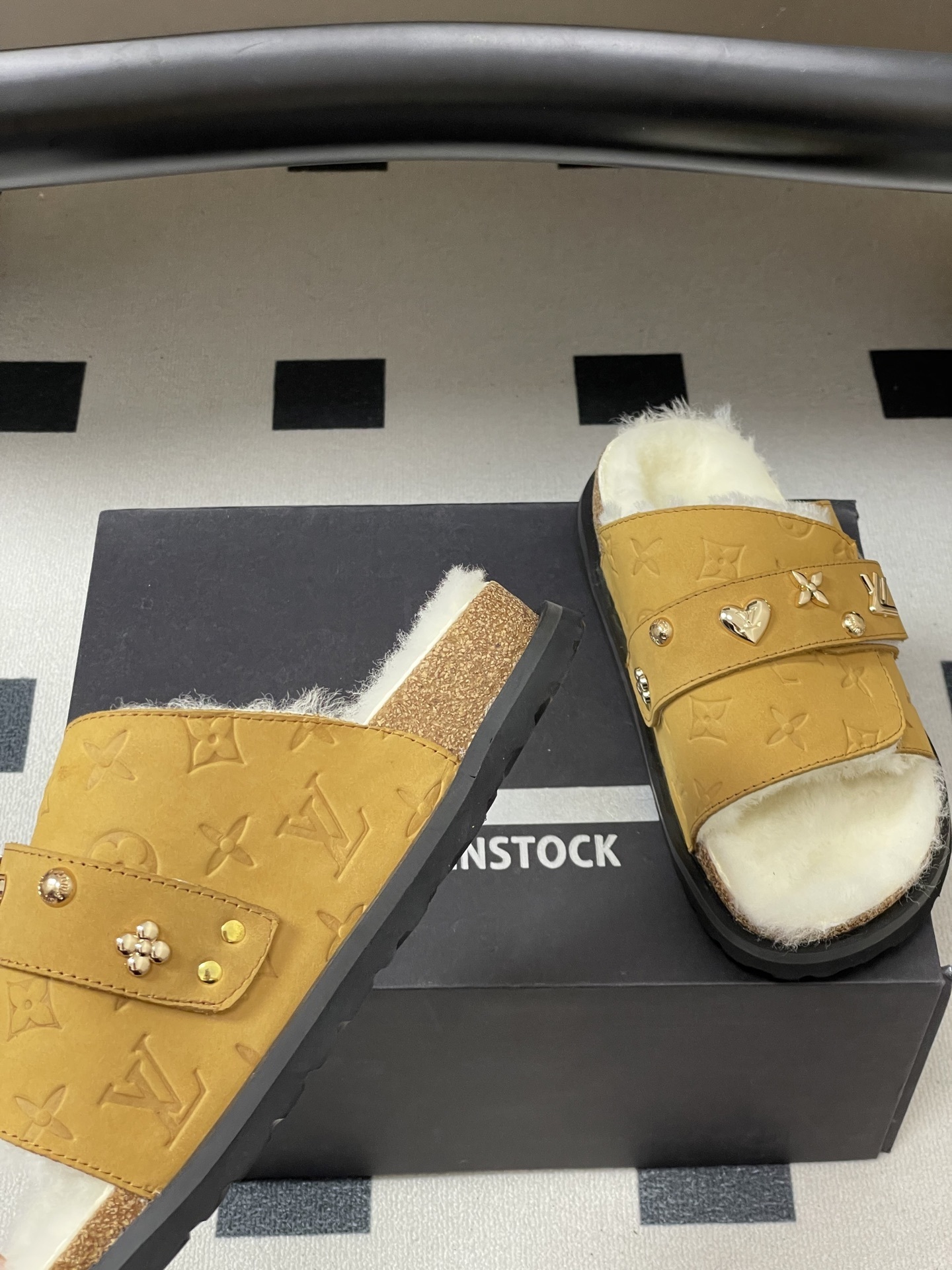 Louis Vuitton Monogram Shearling Flat Comfort Sandals