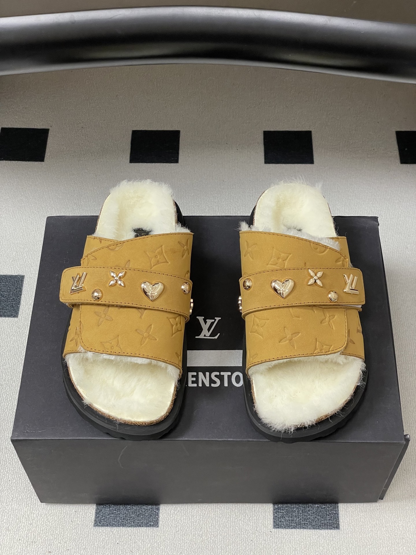 Louis Vuitton Monogram Shearling Flat Comfort Sandals