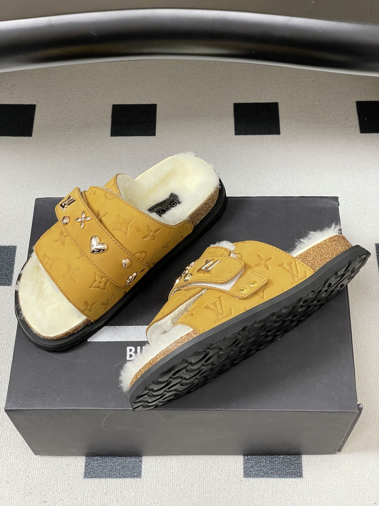 Louis Vuitton Monogram Shearling Flat Comfort Sandals