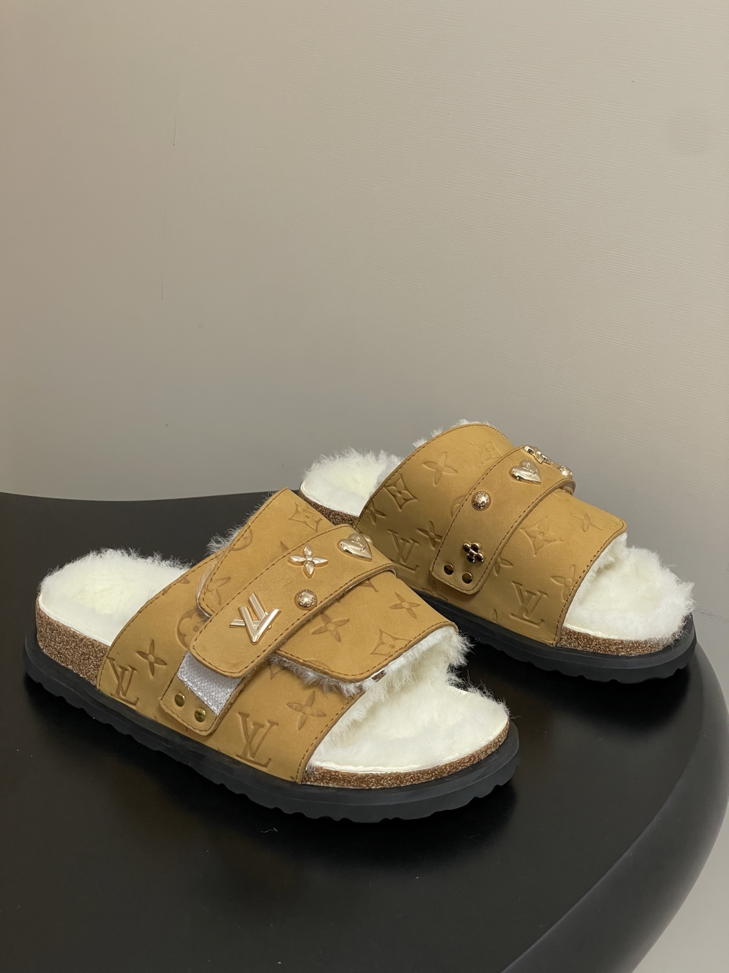 Louis Vuitton Monogram Shearling Flat Comfort Sandals