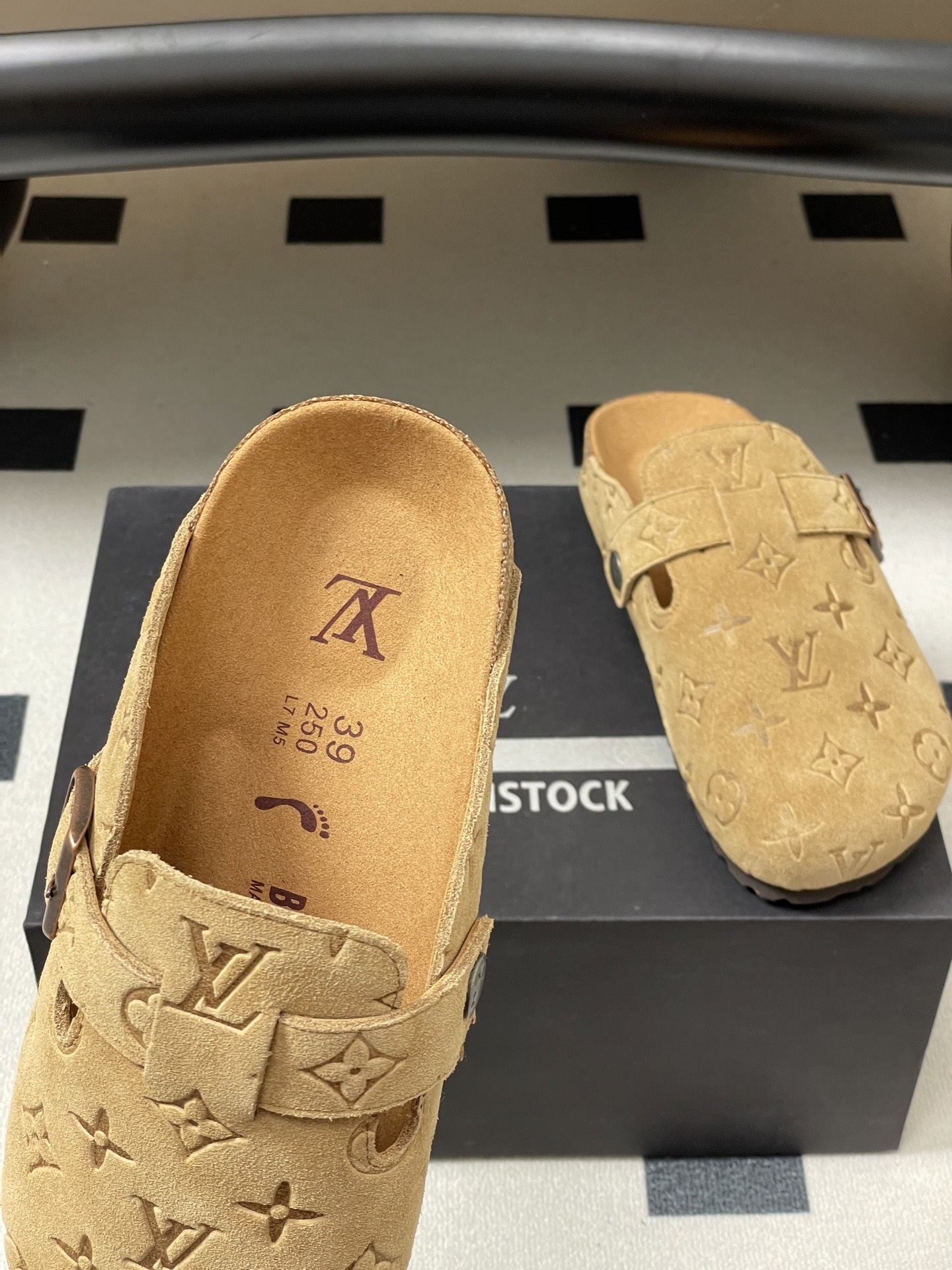 Luxury Monogram Embossed Suede Clogs - Premium Comfort Mules