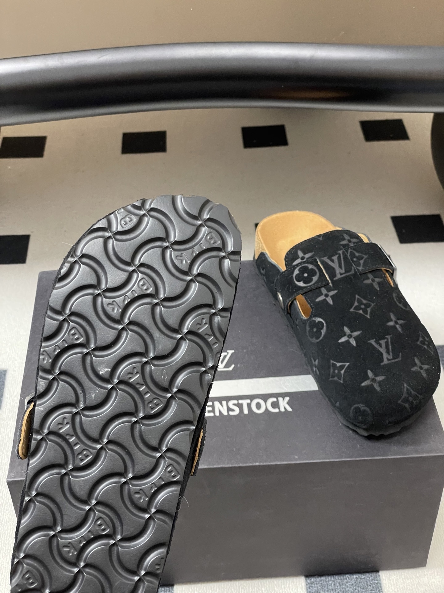 Luxury Black Monogram Suede Clogs - Premium Designer Mules