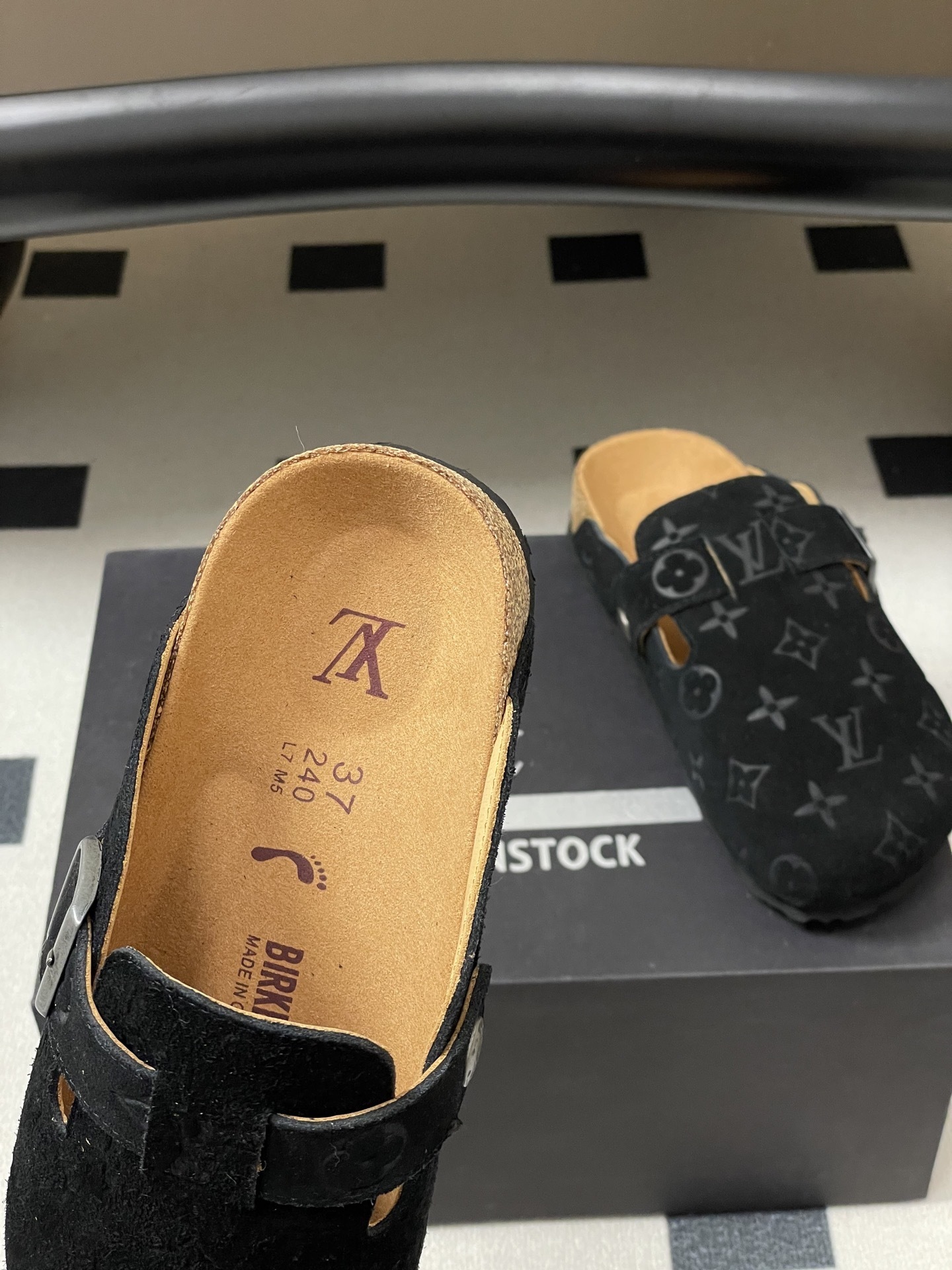 Luxury Black Monogram Suede Clogs - Premium Designer Mules
