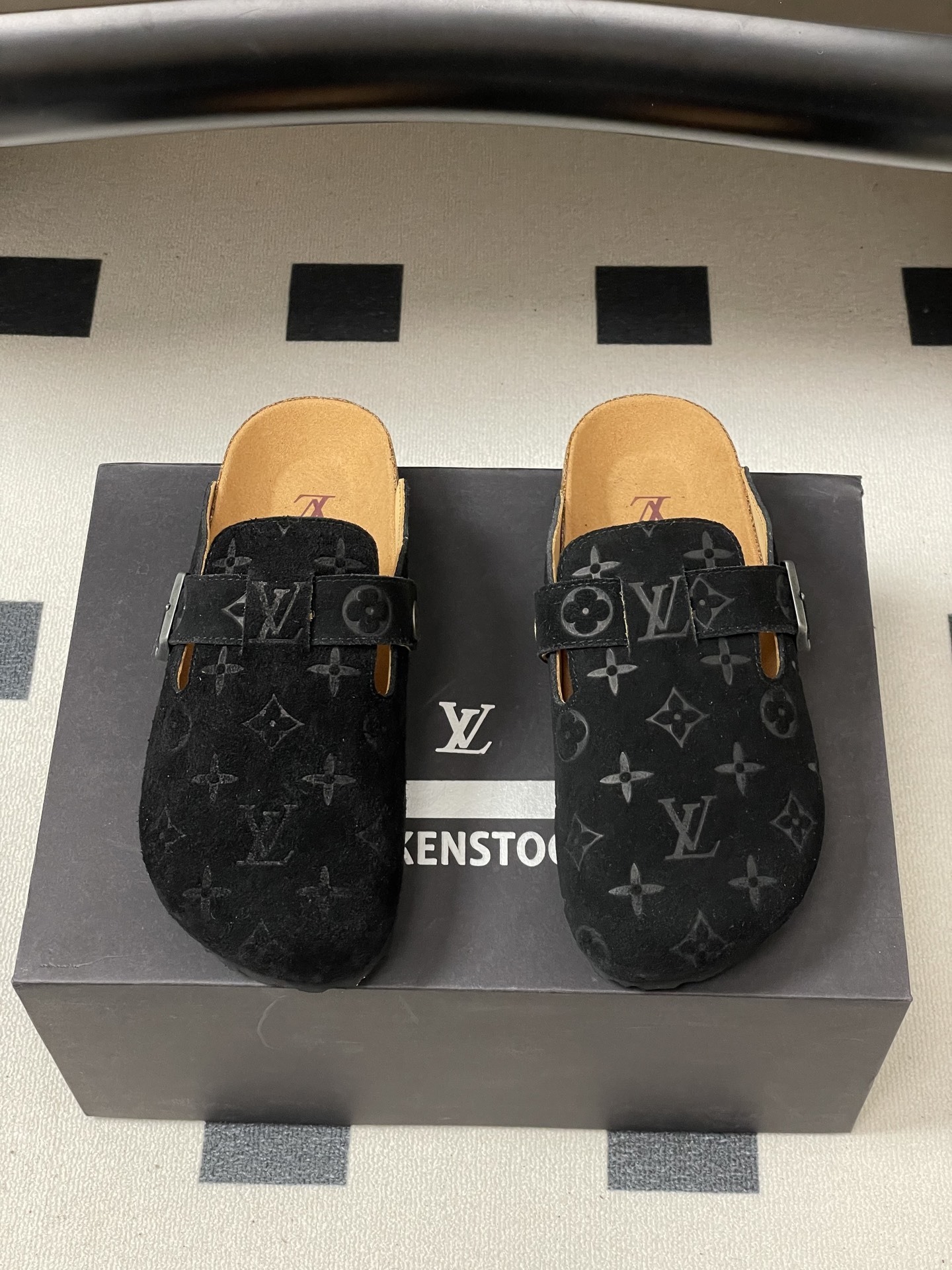 Luxury Black Monogram Suede Clogs - Premium Designer Mules