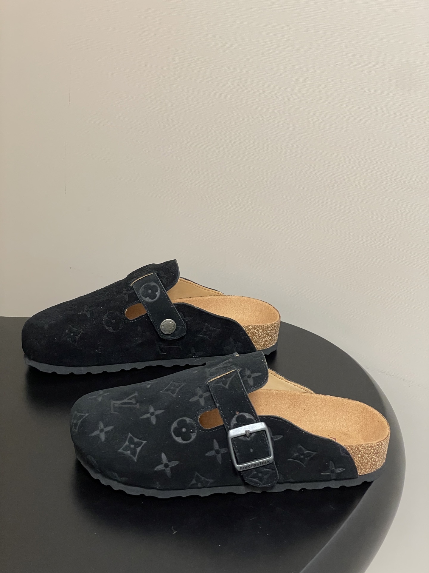 Luxury Black Monogram Suede Clogs - Premium Designer Mules