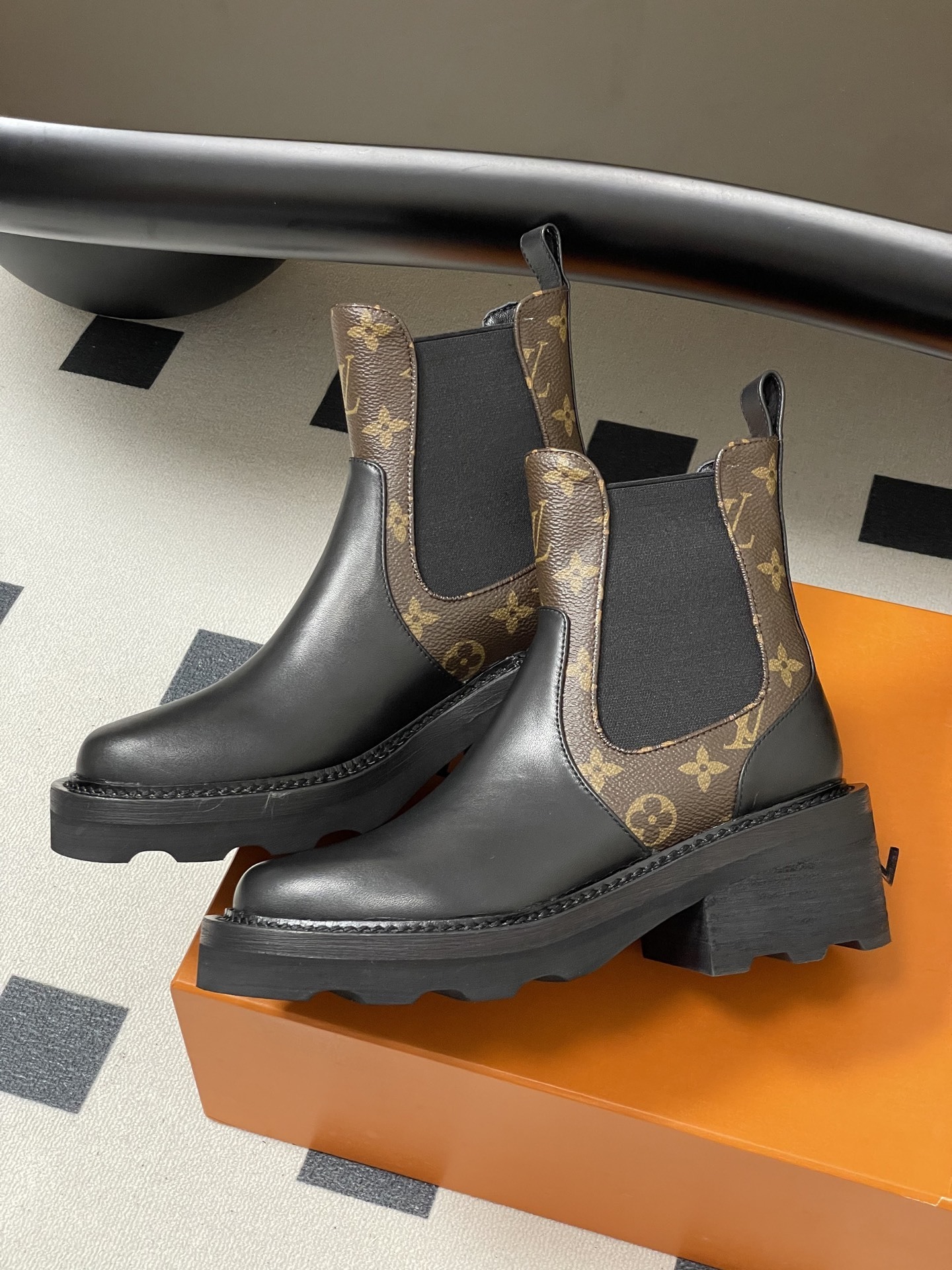 Louis Vuitton Monogram Leather Chelsea Boots - Chunky Sole