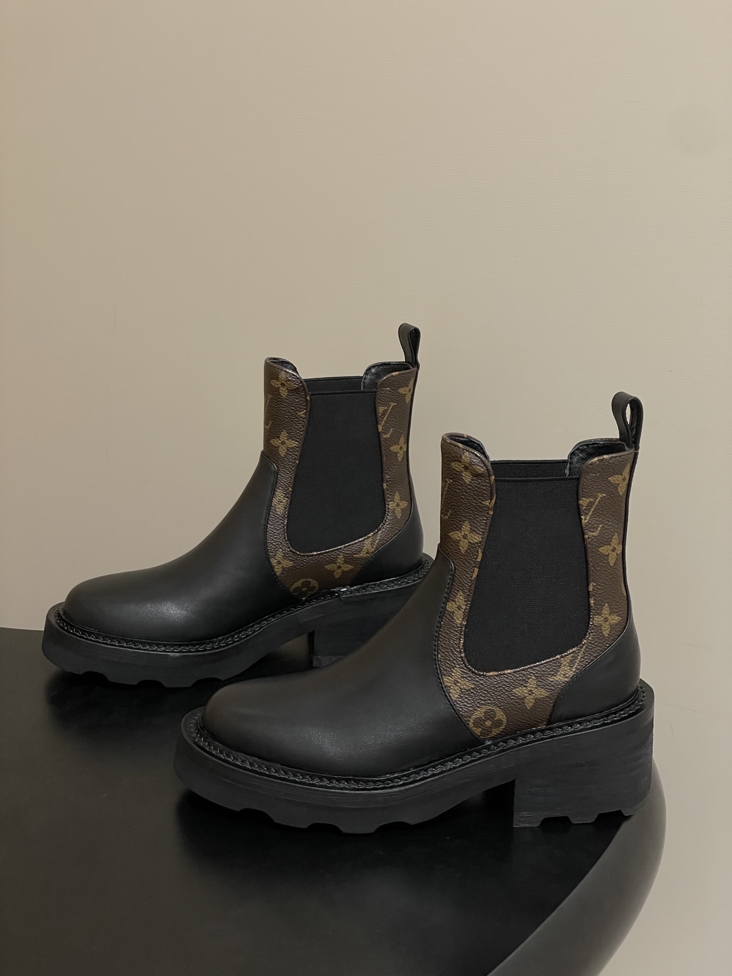 Louis Vuitton Monogram Leather Chelsea Boots - Chunky Sole