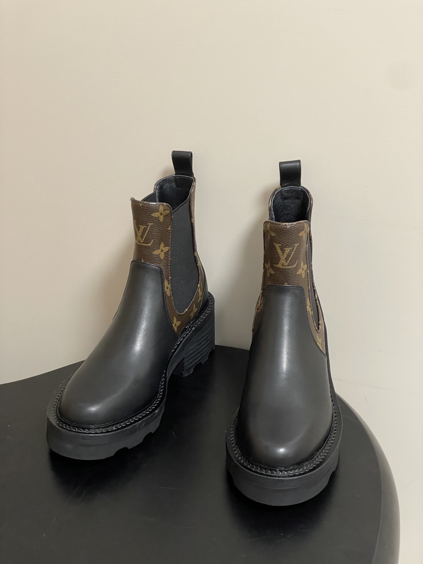 Louis Vuitton Monogram Leather Chelsea Boots - Chunky Sole