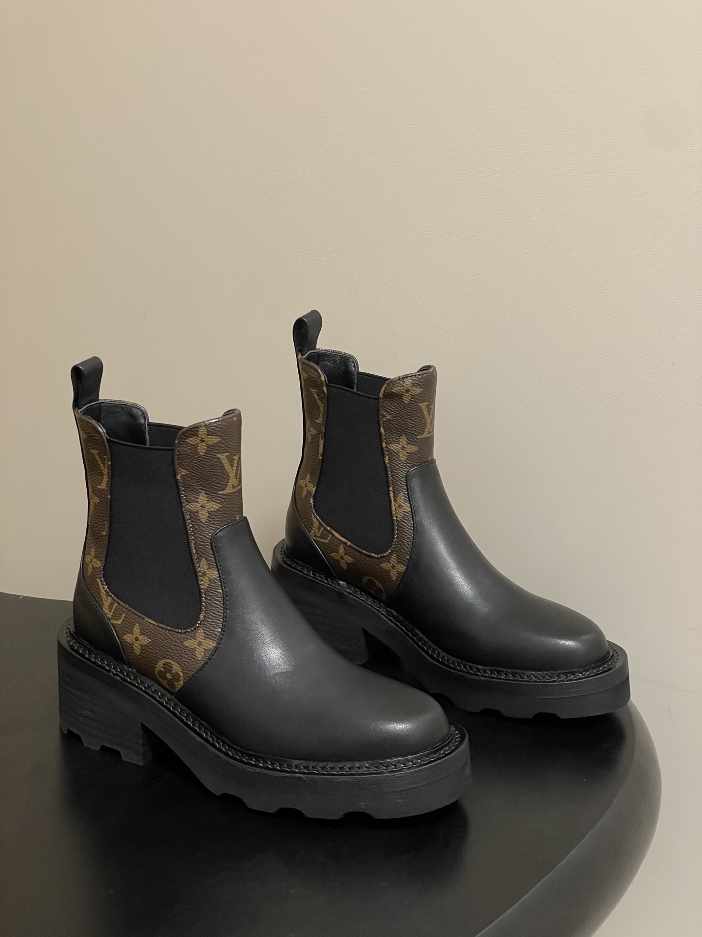Louis Vuitton Monogram Leather Chelsea Boots – Chunky Sole