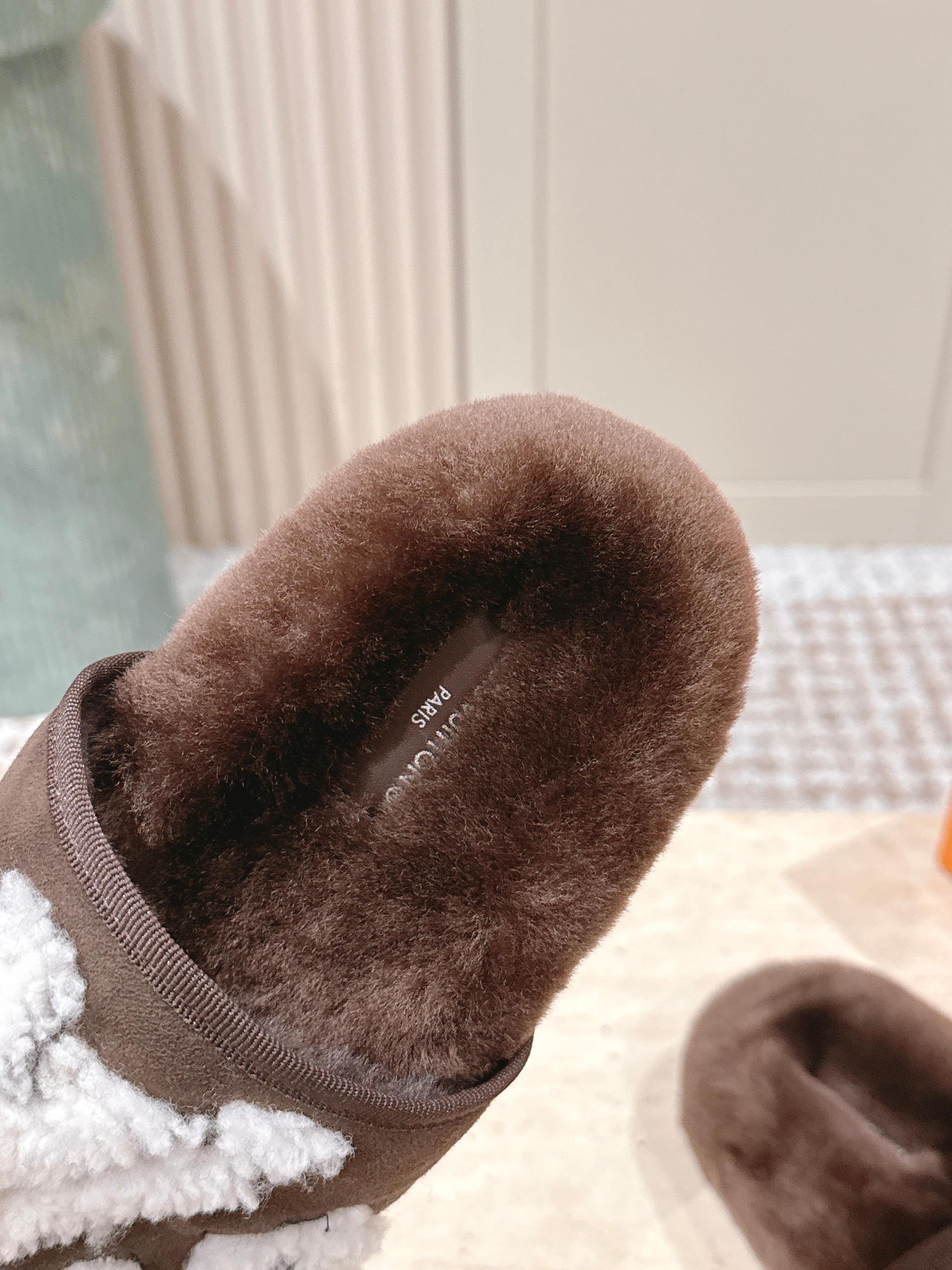 Luxury Monogram Plush Slippers - Cozy Brown & White Designer Slides