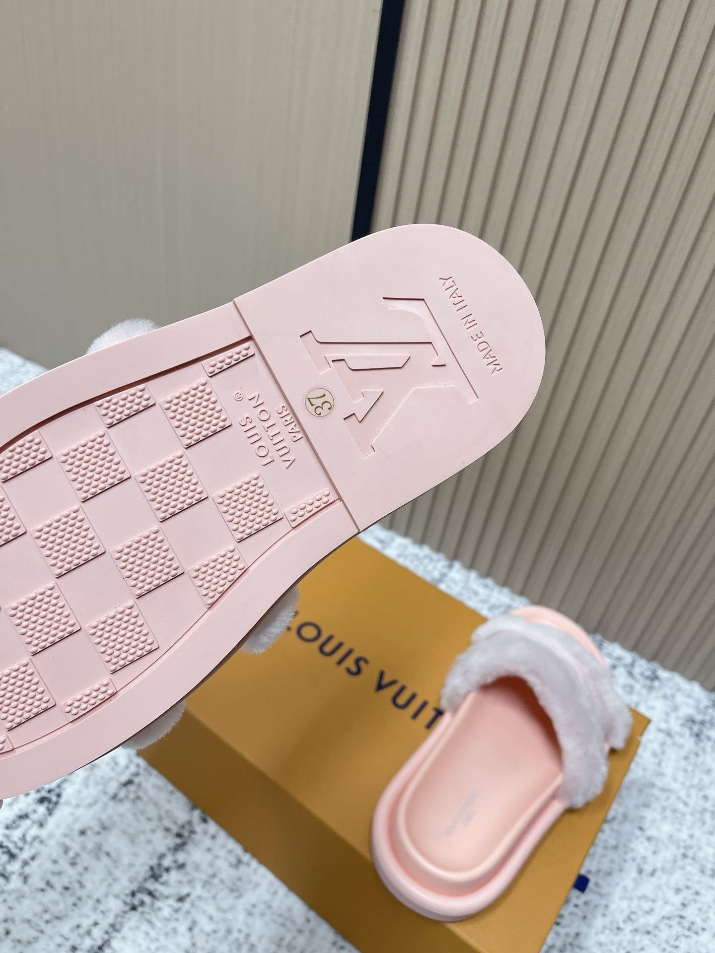 Louis Vuitton Pink Fur Slides - Luxury Comfort Lounge Sandals