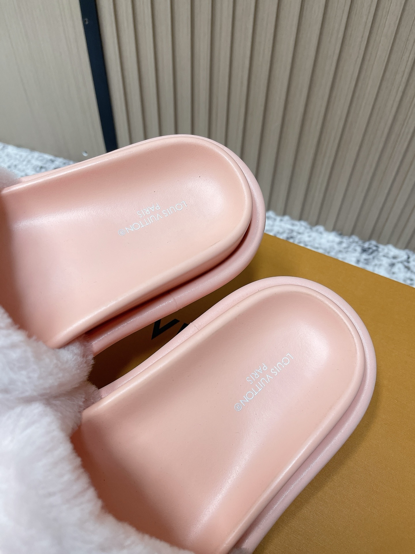 Louis Vuitton Pink Fur Slides - Luxury Comfort Lounge Sandals