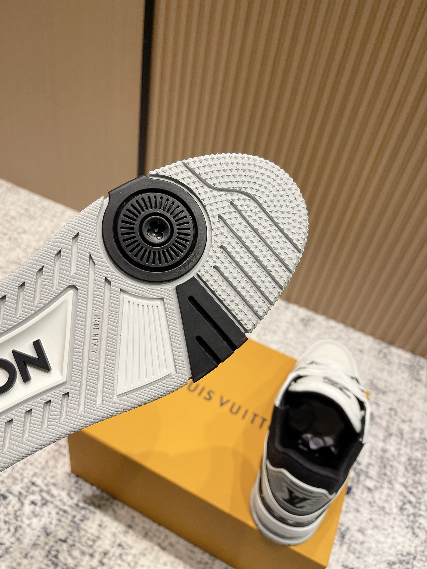 LV Trainer Sneakers - White & Black Pebbled Leather Luxury Shoes