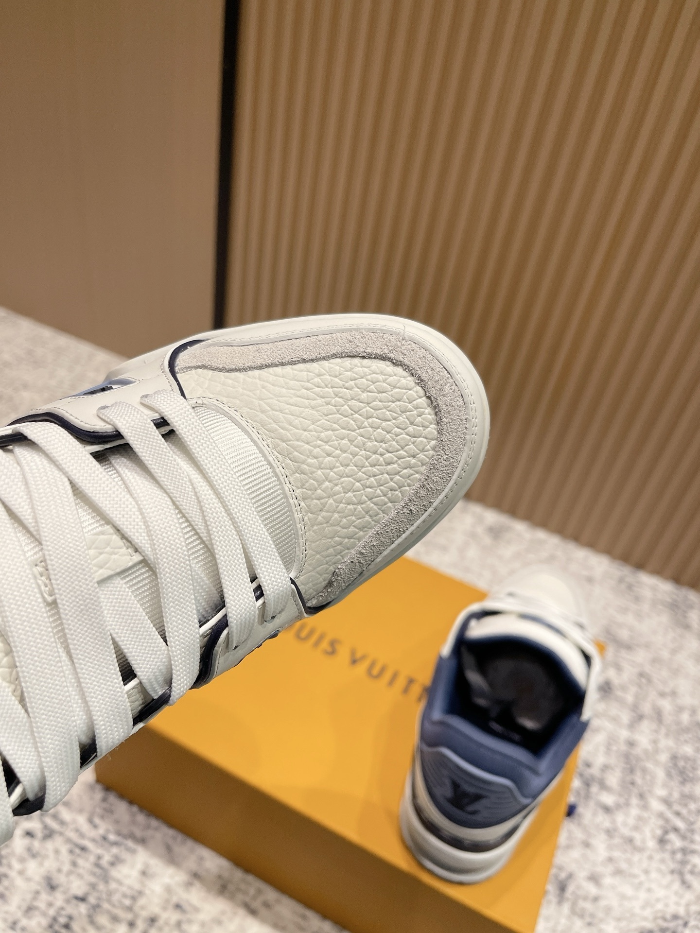 Louis Vuitton LV Trainer Sneakers - White/Navy Blue Luxury Footwear