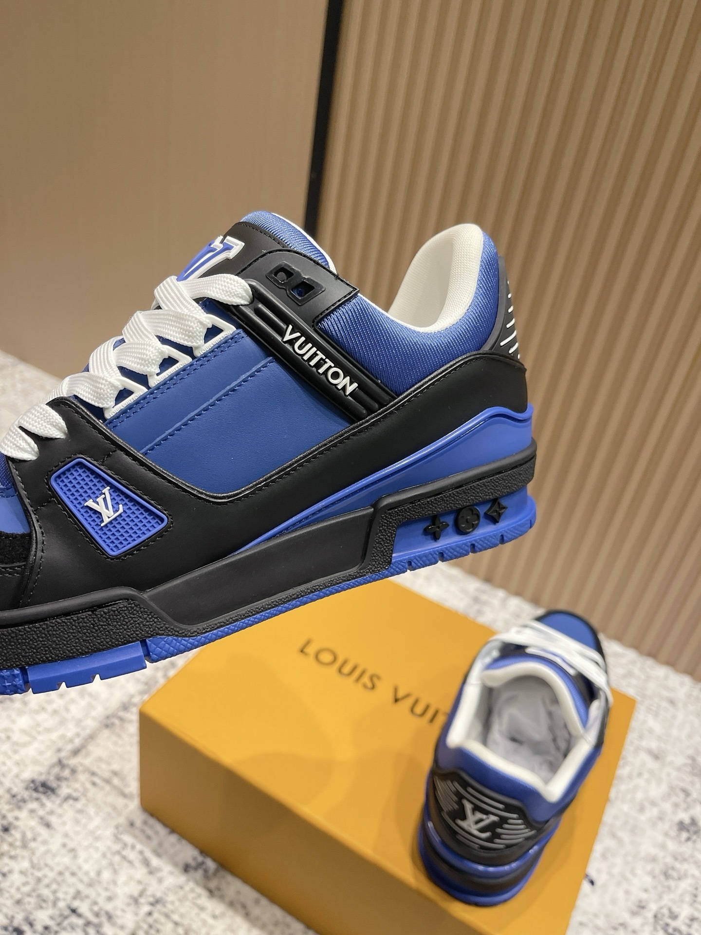 Louis Vuitton Trainer Sneaker - Blue & Black Luxury Men's Shoes