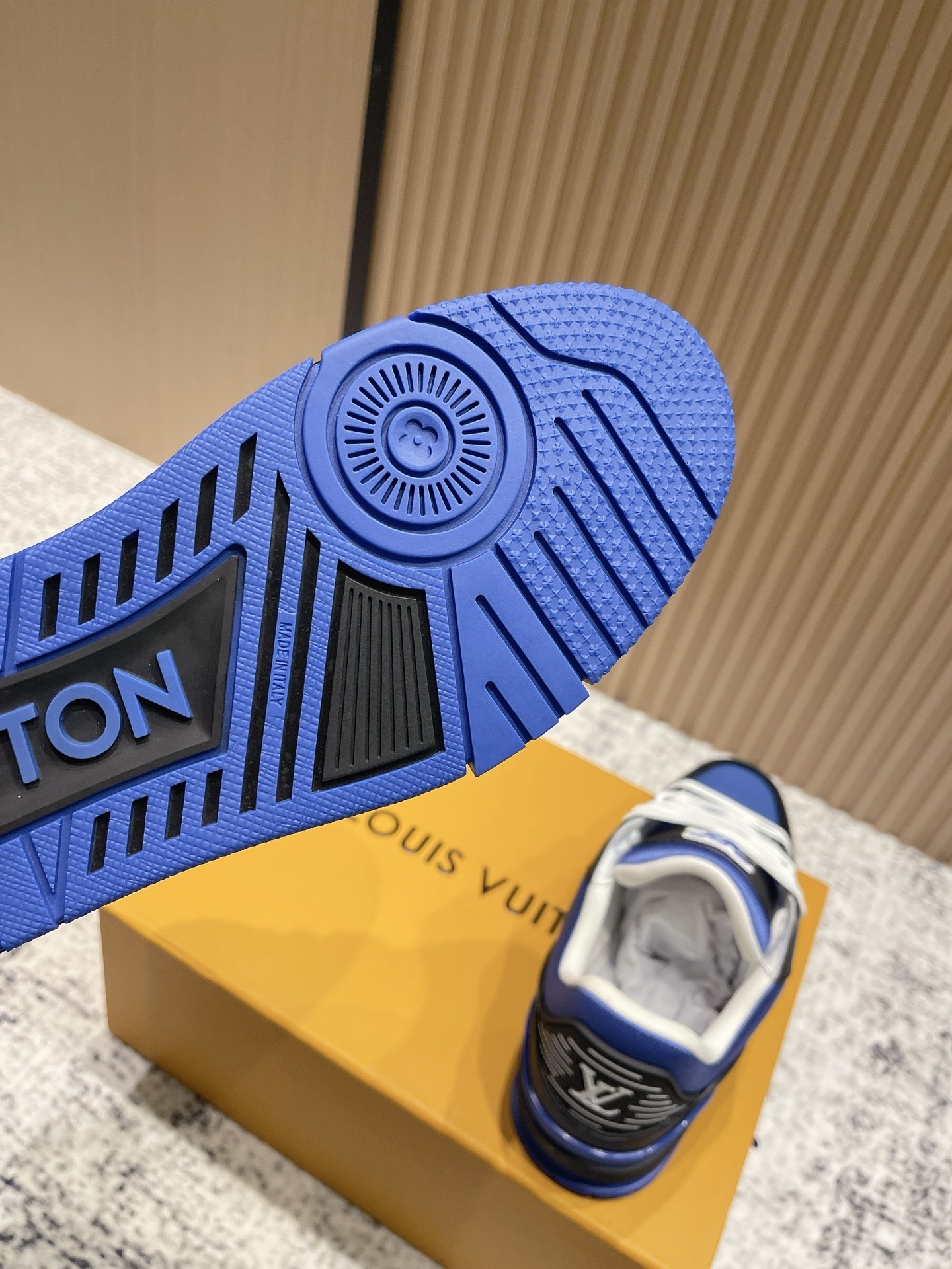 Louis Vuitton Trainer Sneaker - Blue & Black Luxury Men's Shoes