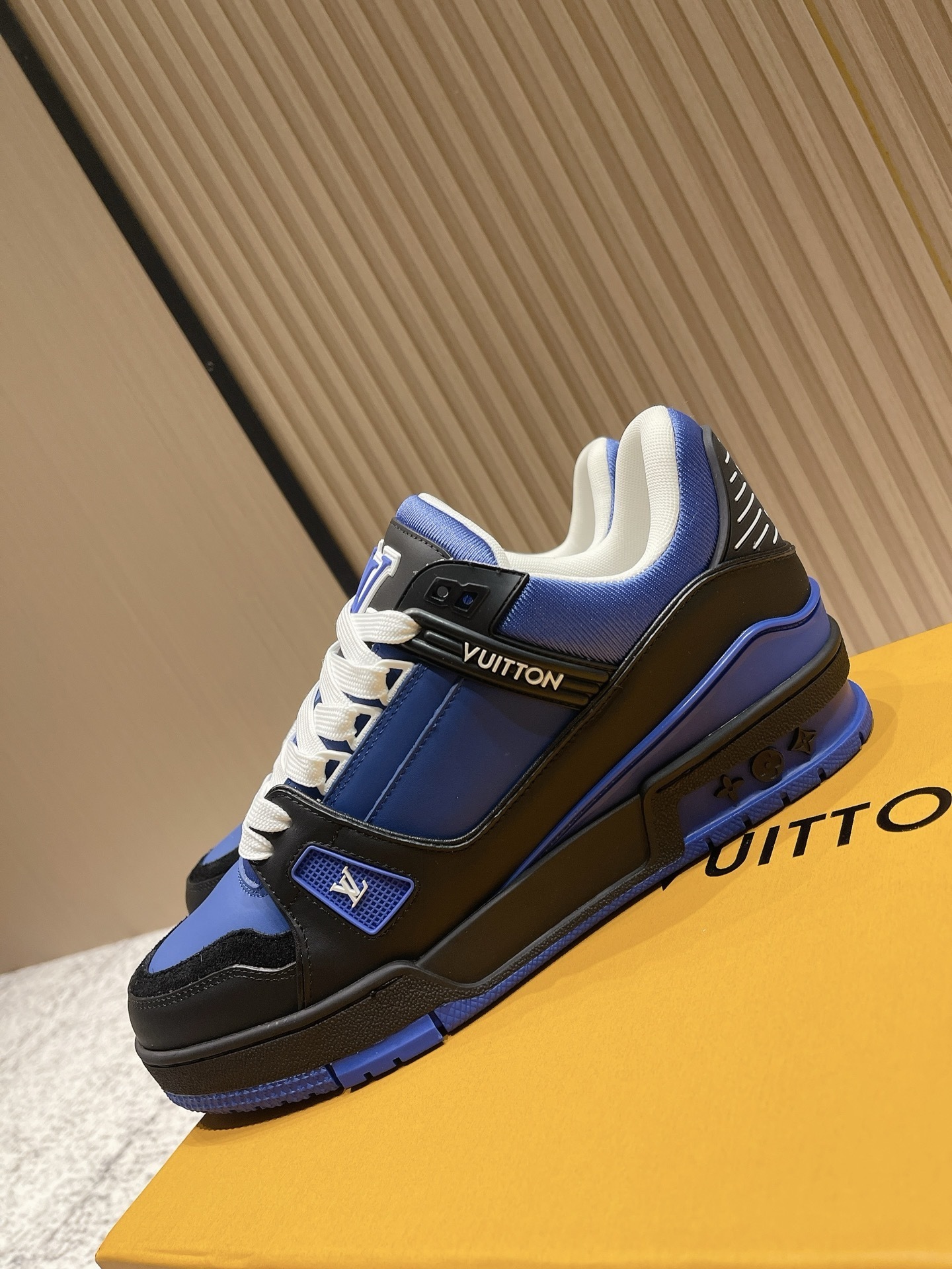Louis Vuitton Trainer Sneaker - Blue & Black Luxury Men's Shoes