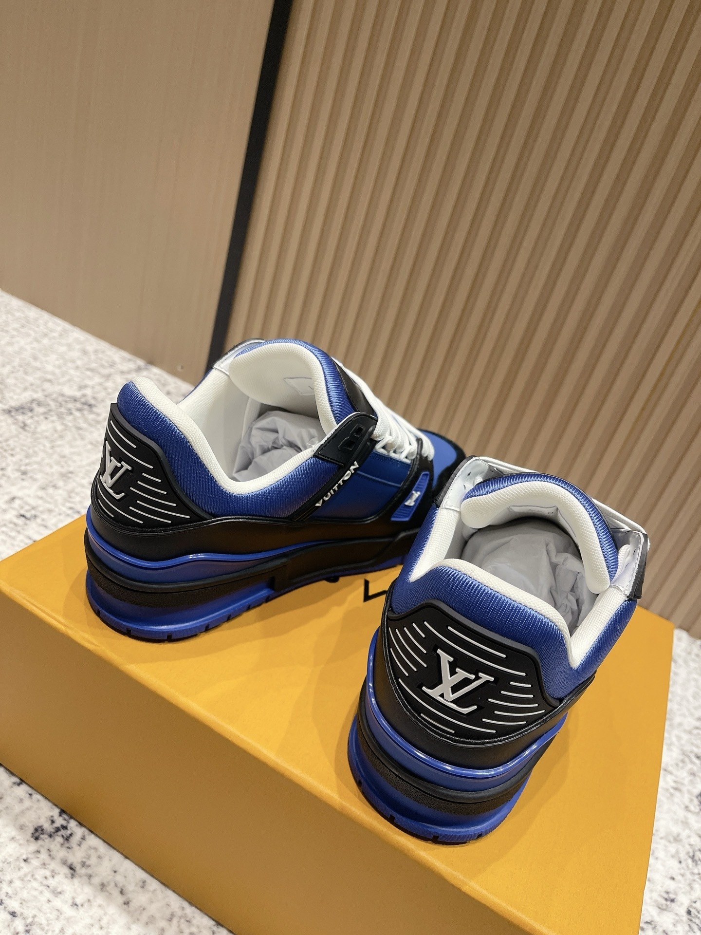 Louis Vuitton Trainer Sneaker - Blue & Black Luxury Men's Shoes