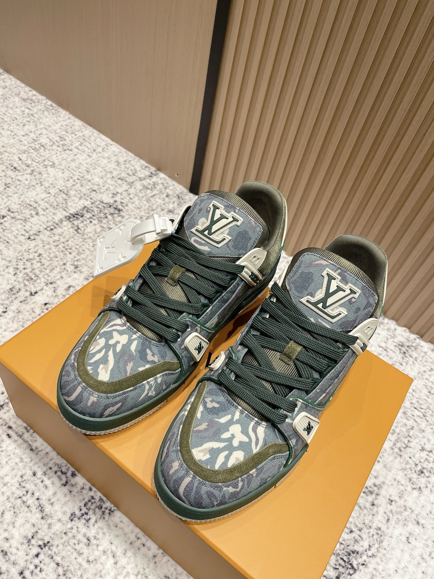 Louis Vuitton LV Trainer Sneakers – Camouflage Green Edition