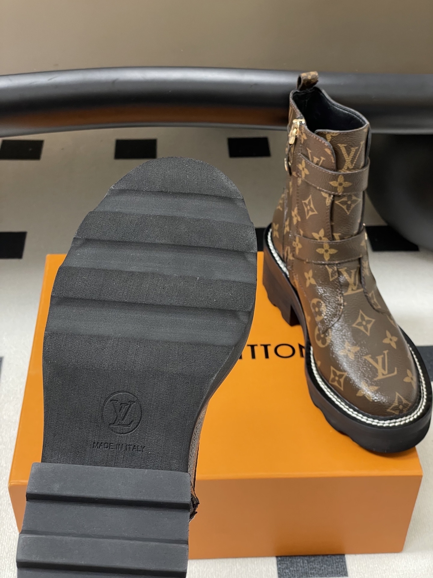 Louis Vuitton Monogram Star Trail Ankle Boots with Chunky Heel