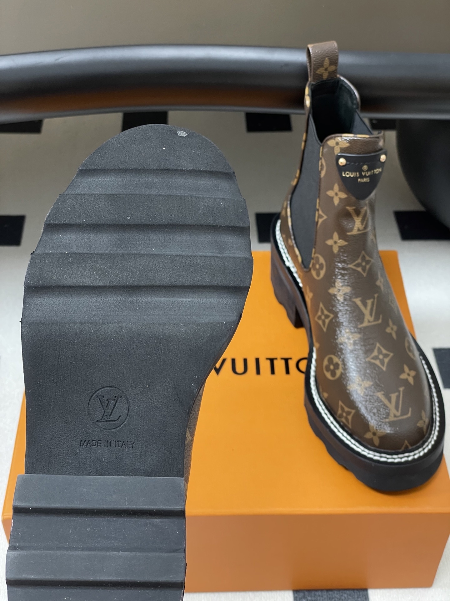 Louis Vuitton Monogram Canvas Platform Chelsea Ankle Boots