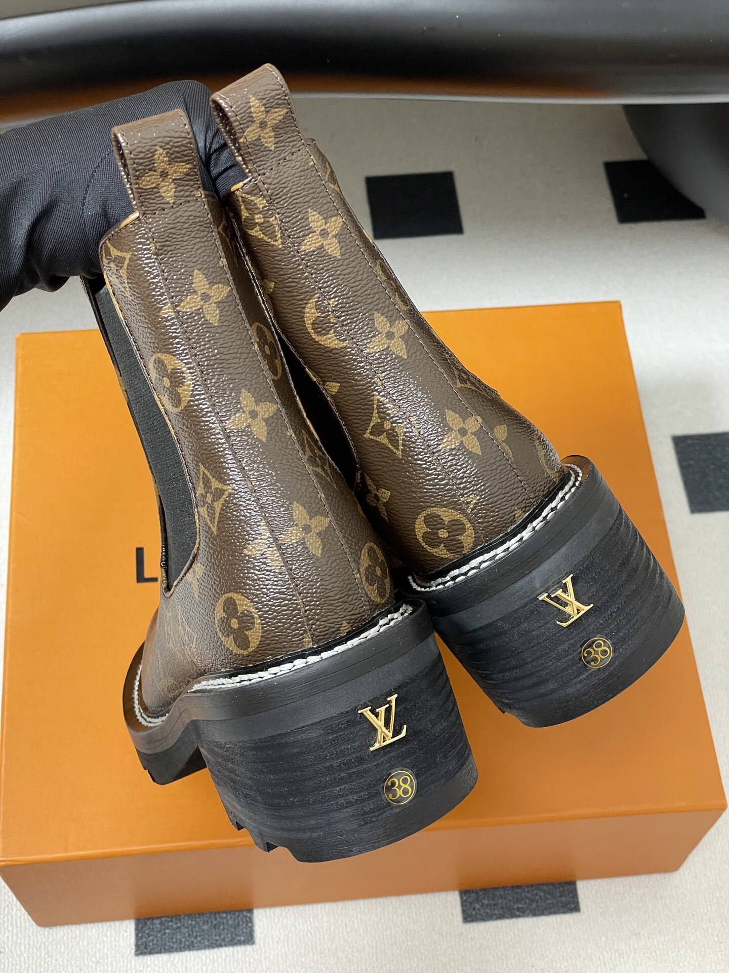 Louis Vuitton Monogram Canvas Platform Chelsea Ankle Boots