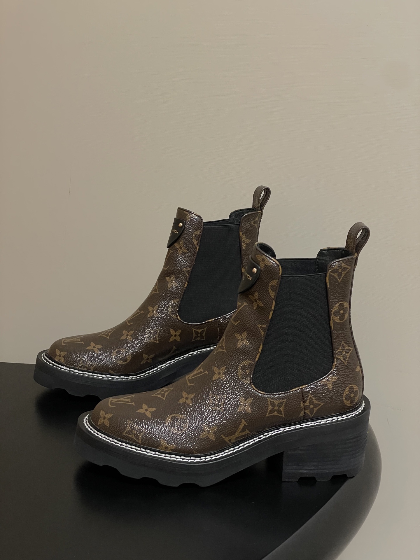 Louis Vuitton Monogram Canvas Platform Chelsea Ankle Boots