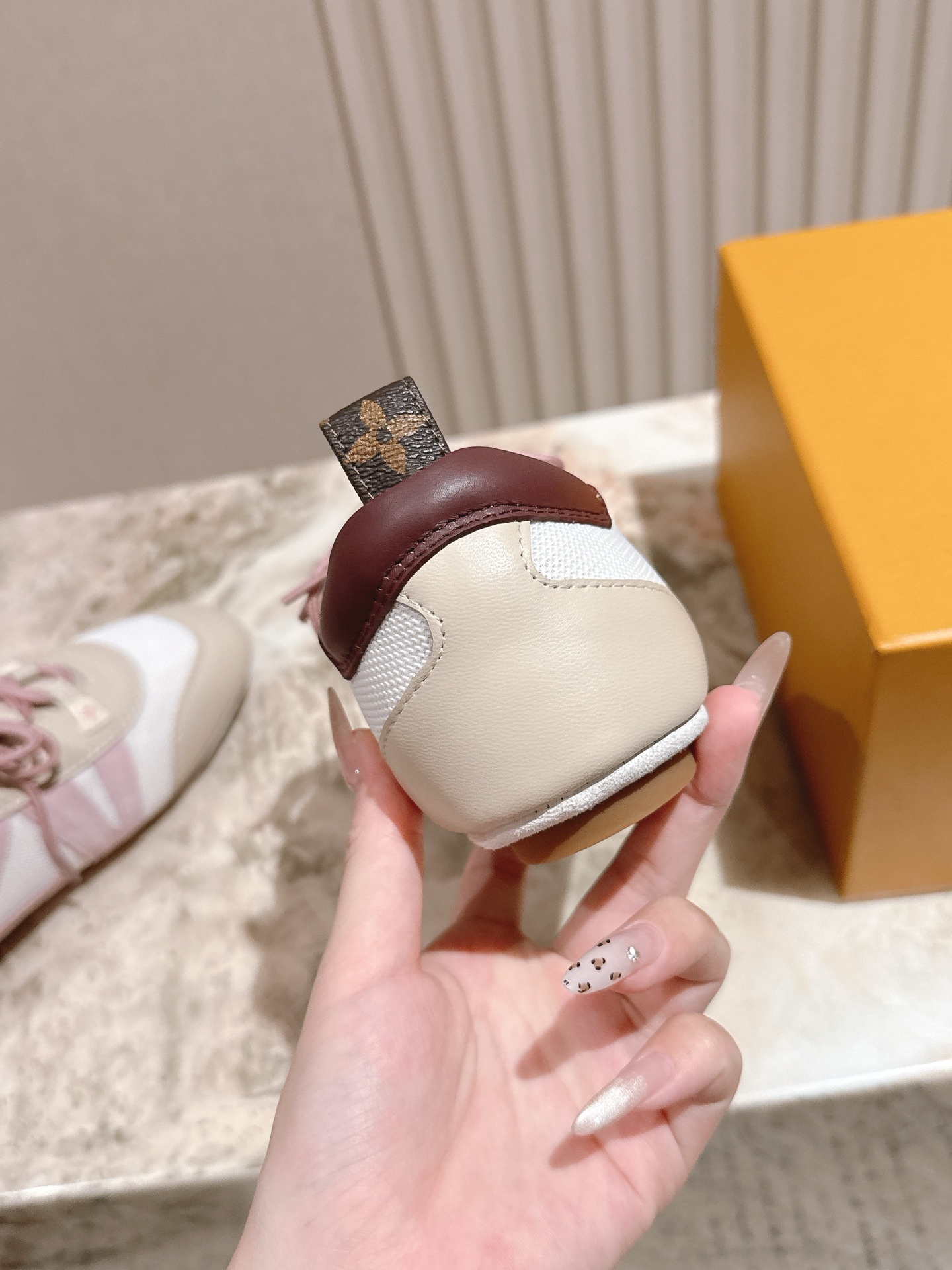 Louis Vuitton Run 55 Women's Sneakers - Pink and Beige Luxury
