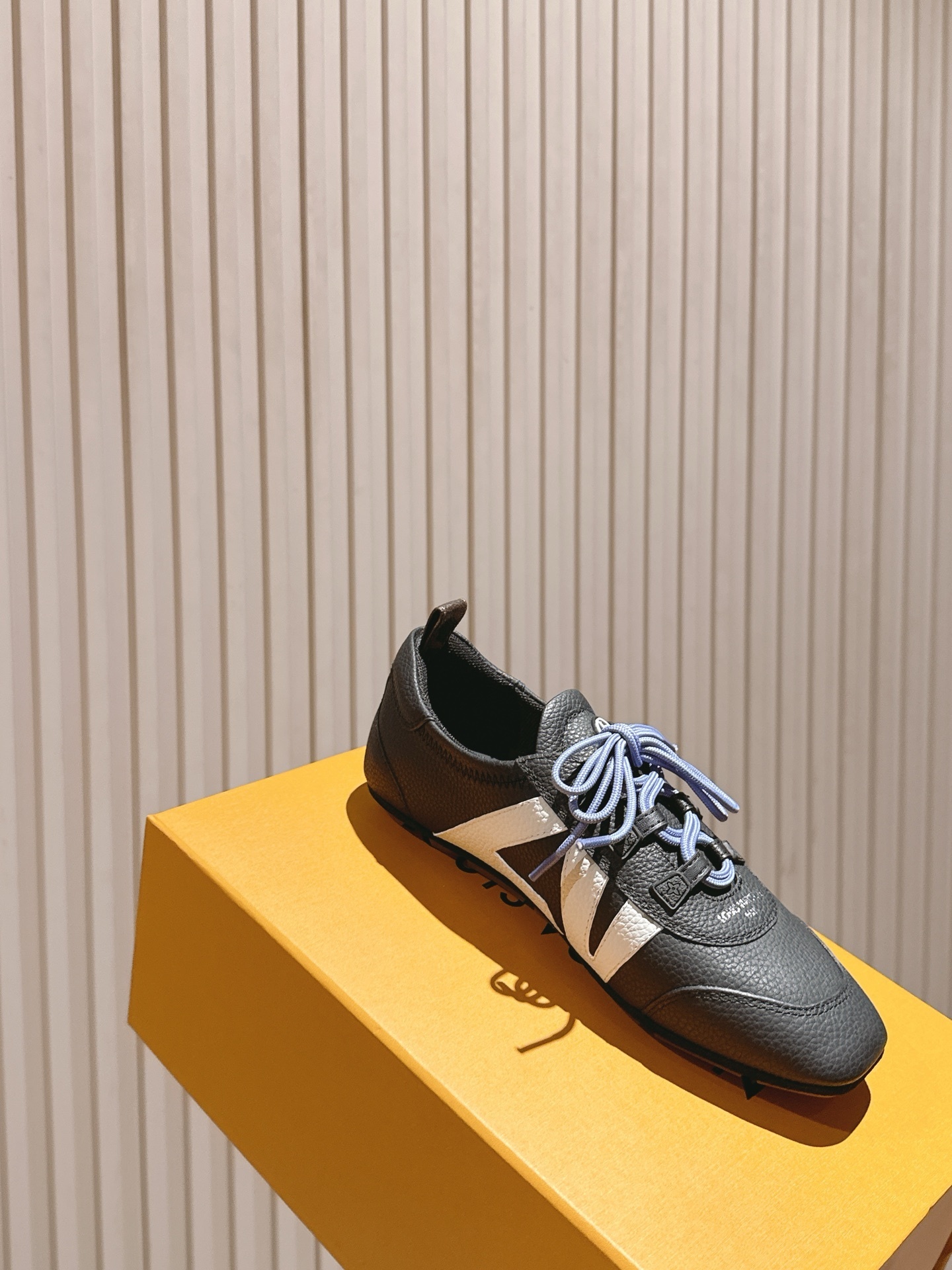 Louis Vuitton Men's Racer Sneakers in Black Grained Leather