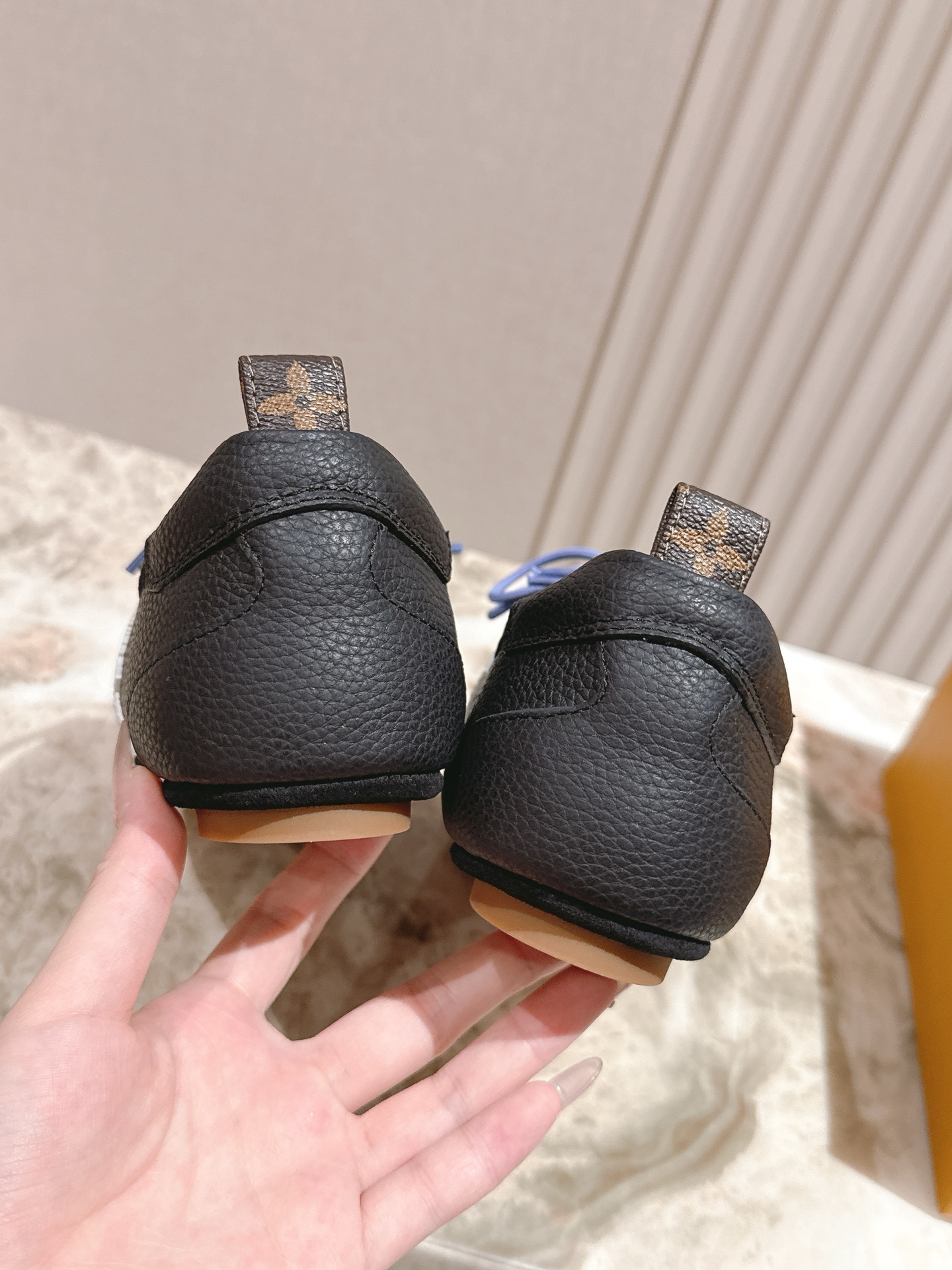 Louis Vuitton Men's Racer Sneakers in Black Grained Leather