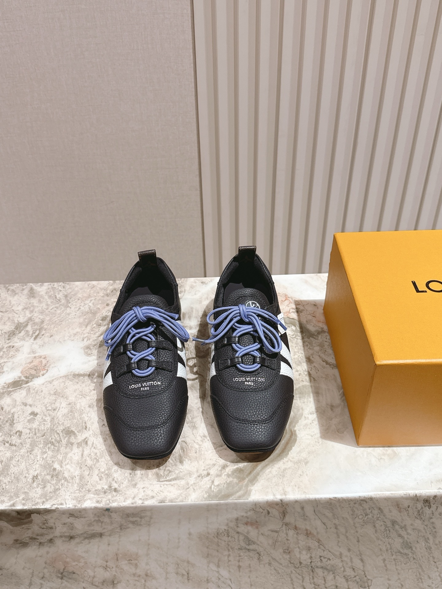 Louis Vuitton Men’s Racer Sneakers in Black Grained Leather
