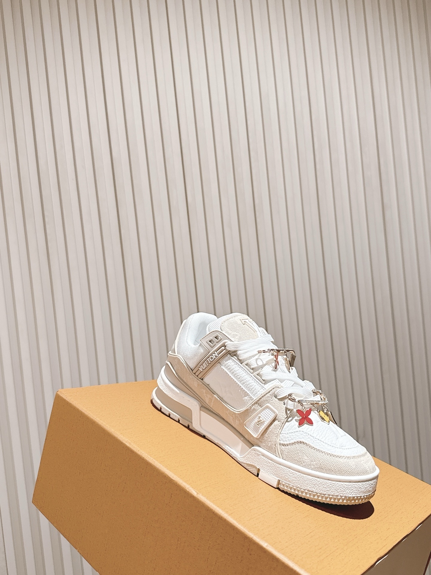 Louis Vuitton Trainer Sneakers with Monogram Flower Charms