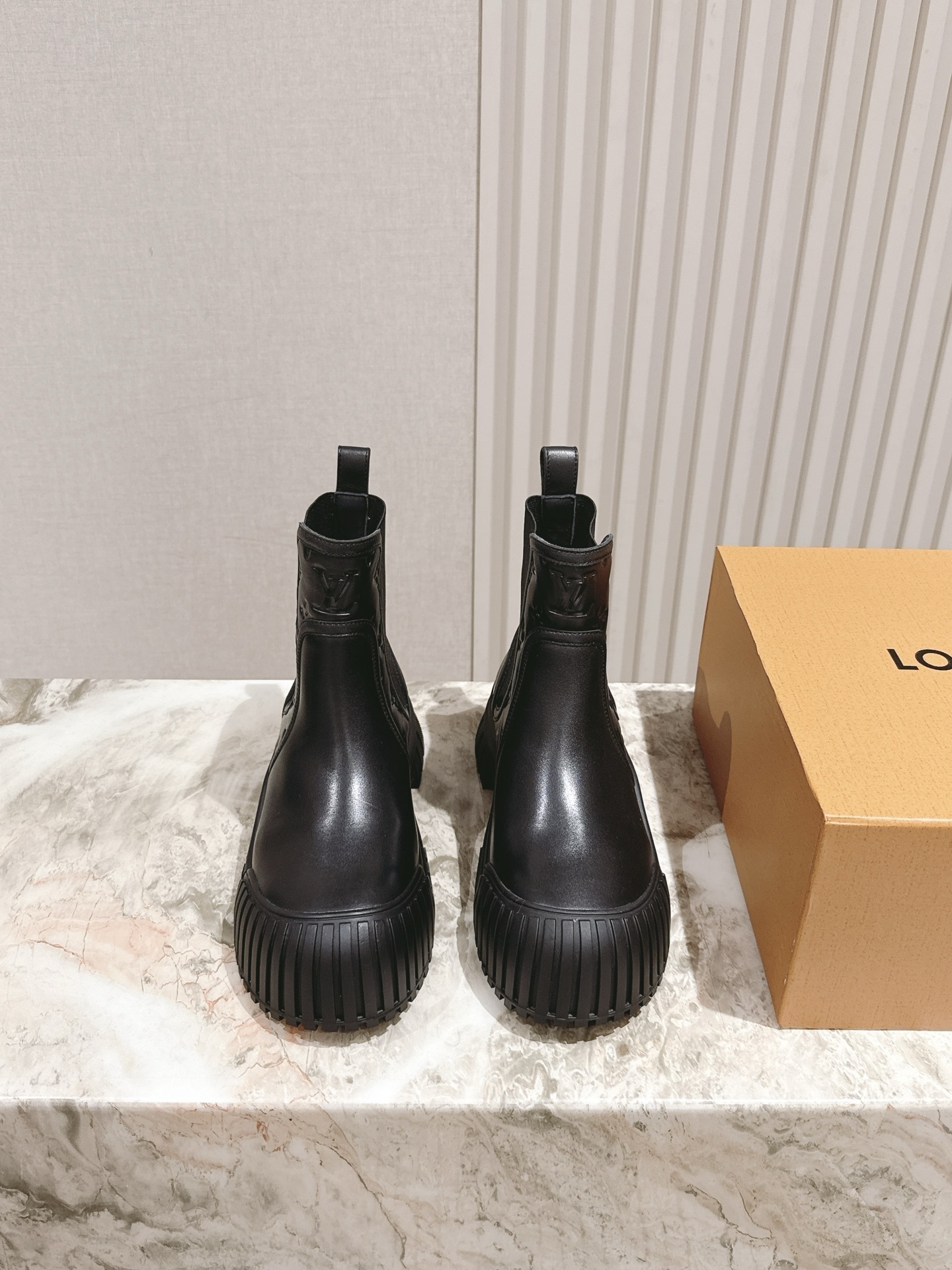 Louis Vuitton Territory Flat Ankle Boots in Black Leather