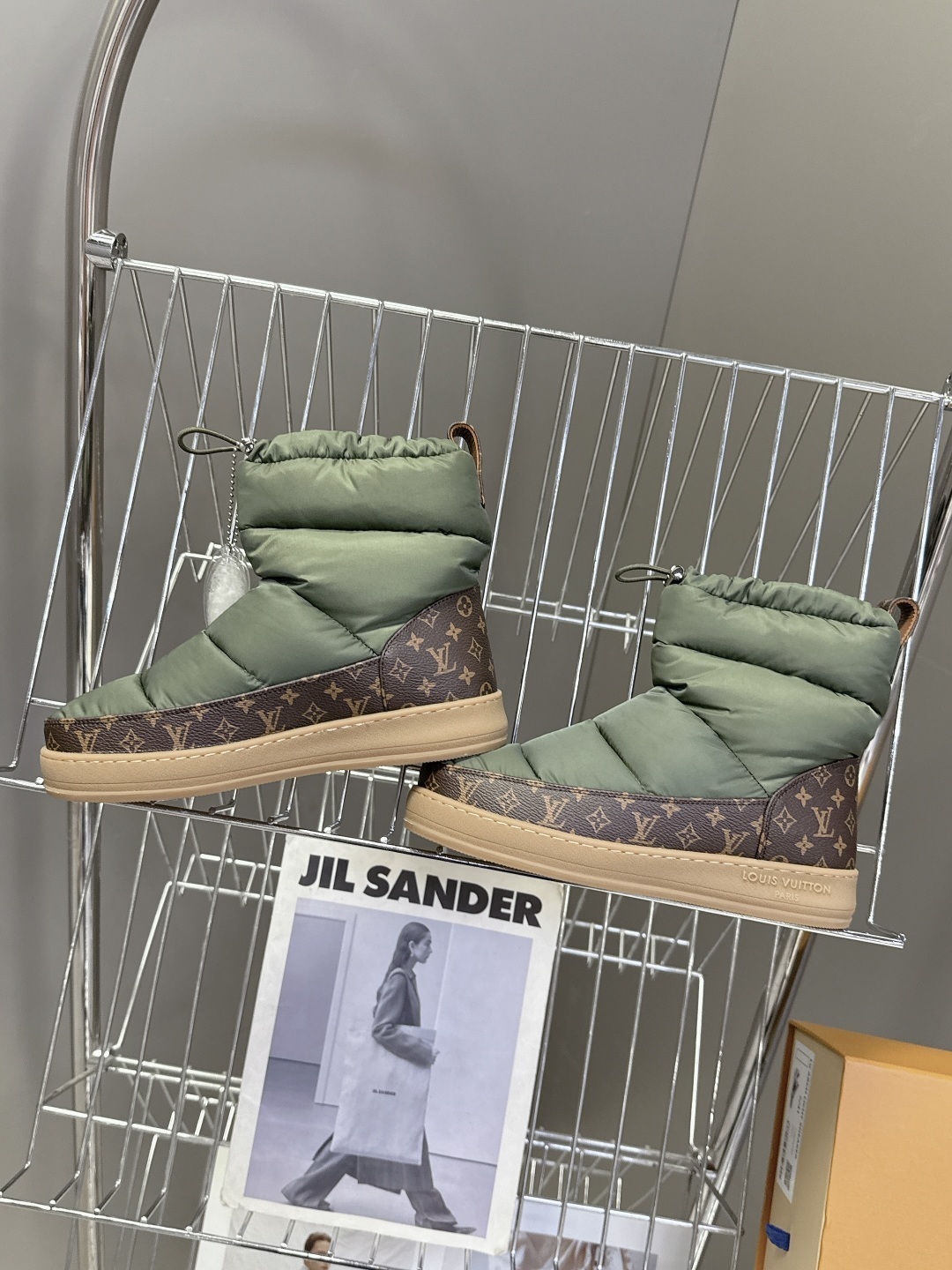 Louis Vuitton Pillow Comfort Ankle Boots in Khaki Olive Green