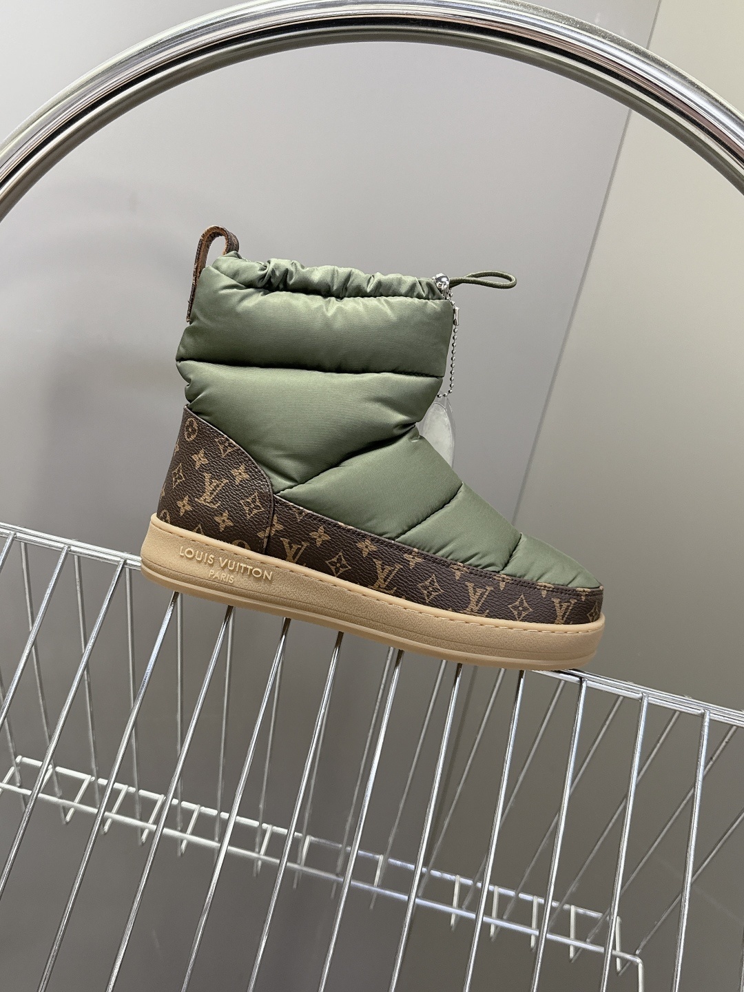 Louis Vuitton Pillow Comfort Ankle Boots in Khaki Olive Green
