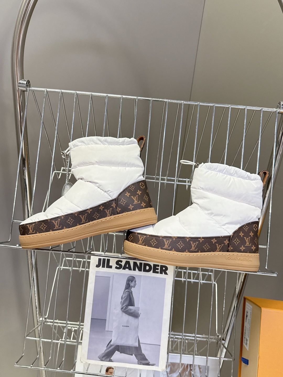 Louis Vuitton Pillow Comfort White Monogram Ankle Boots