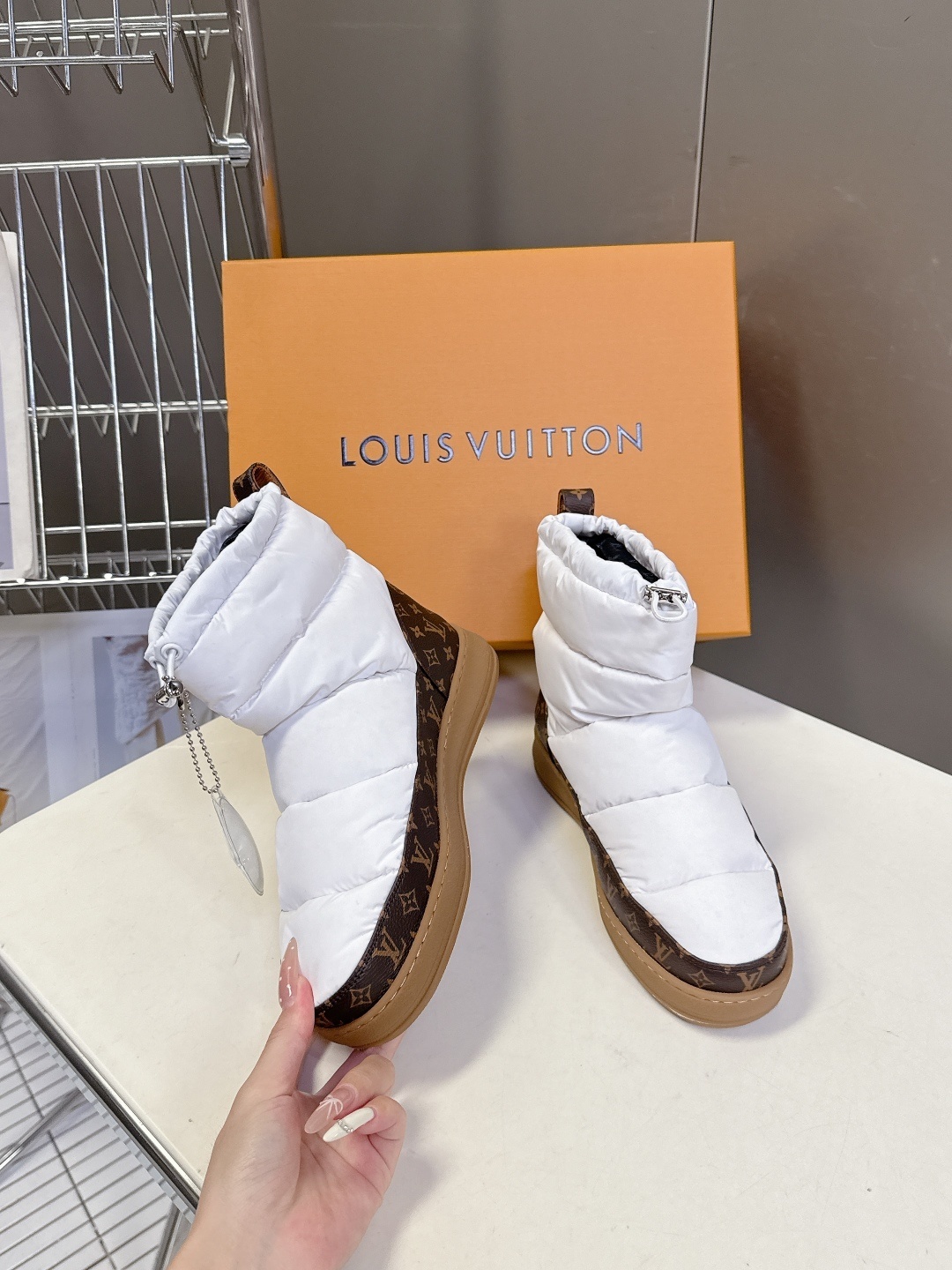 Louis Vuitton Pillow Comfort White Monogram Ankle Boots
