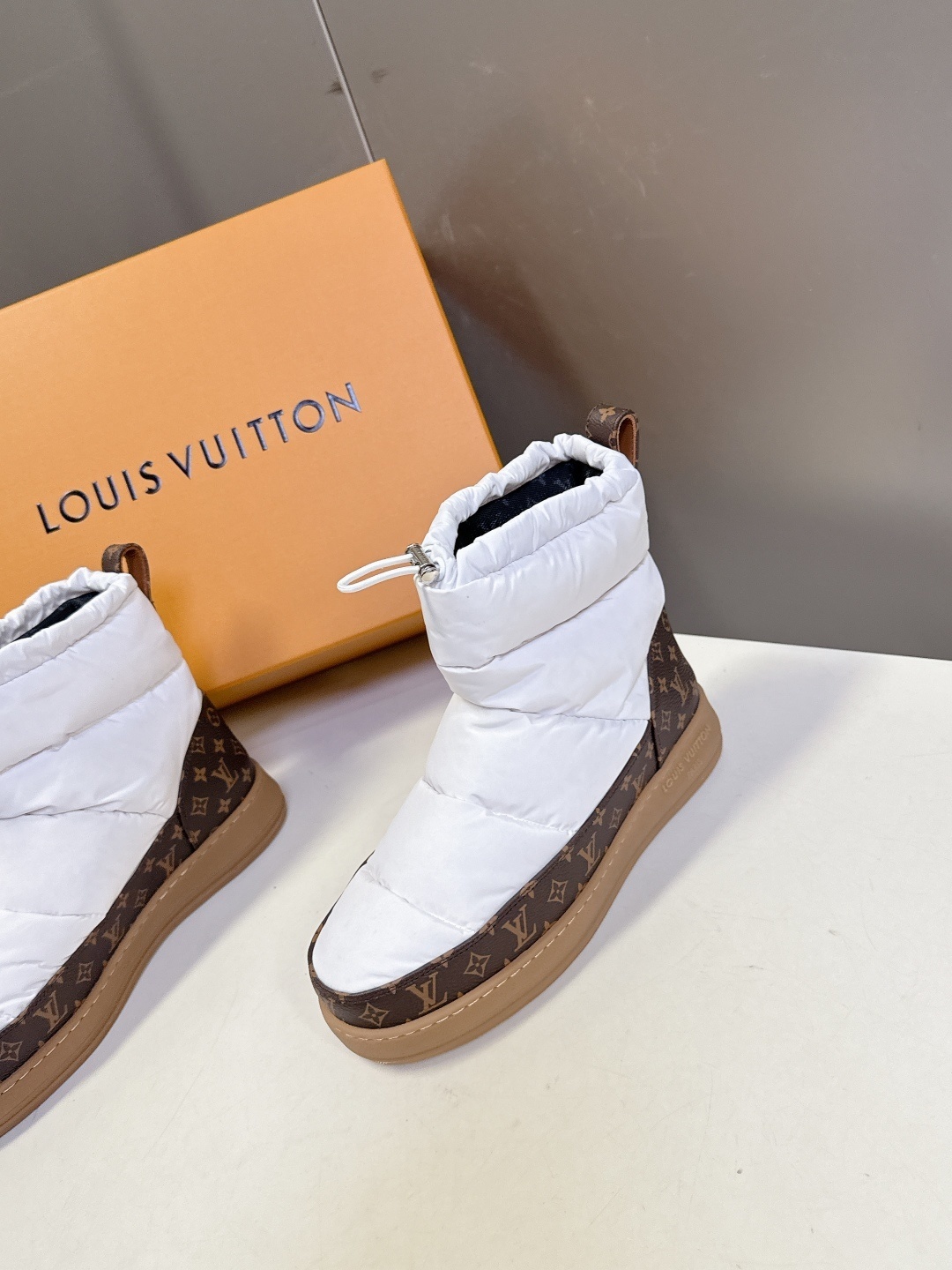 Louis Vuitton Pillow Comfort White Monogram Ankle Boots
