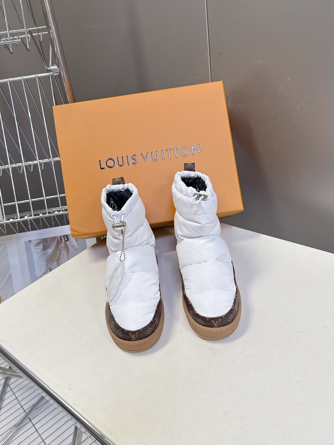 Louis Vuitton Pillow Comfort White Monogram Ankle Boots