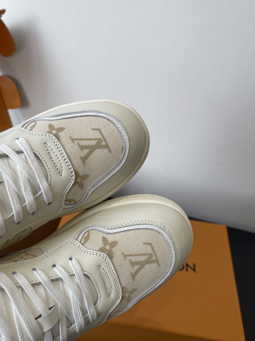 Louis Vuitton Women's Shearling-Lined Monogram Sneakers - Beige