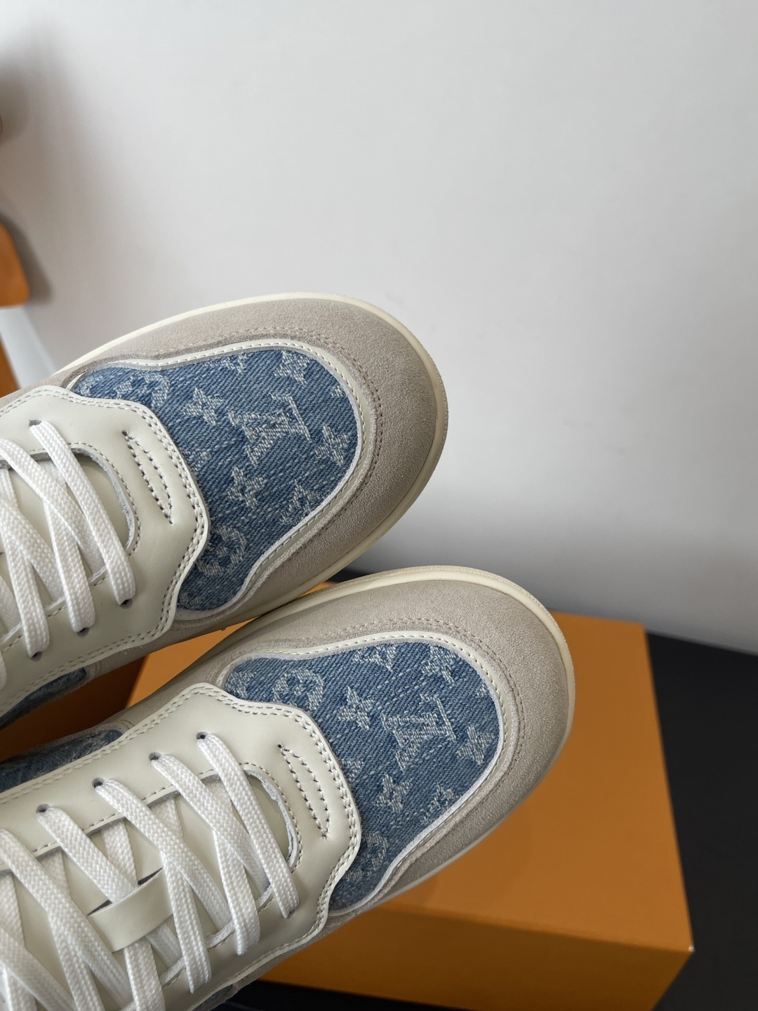 Louis Vuitton Monogram Denim Shearling Winter Trainer Sneakers