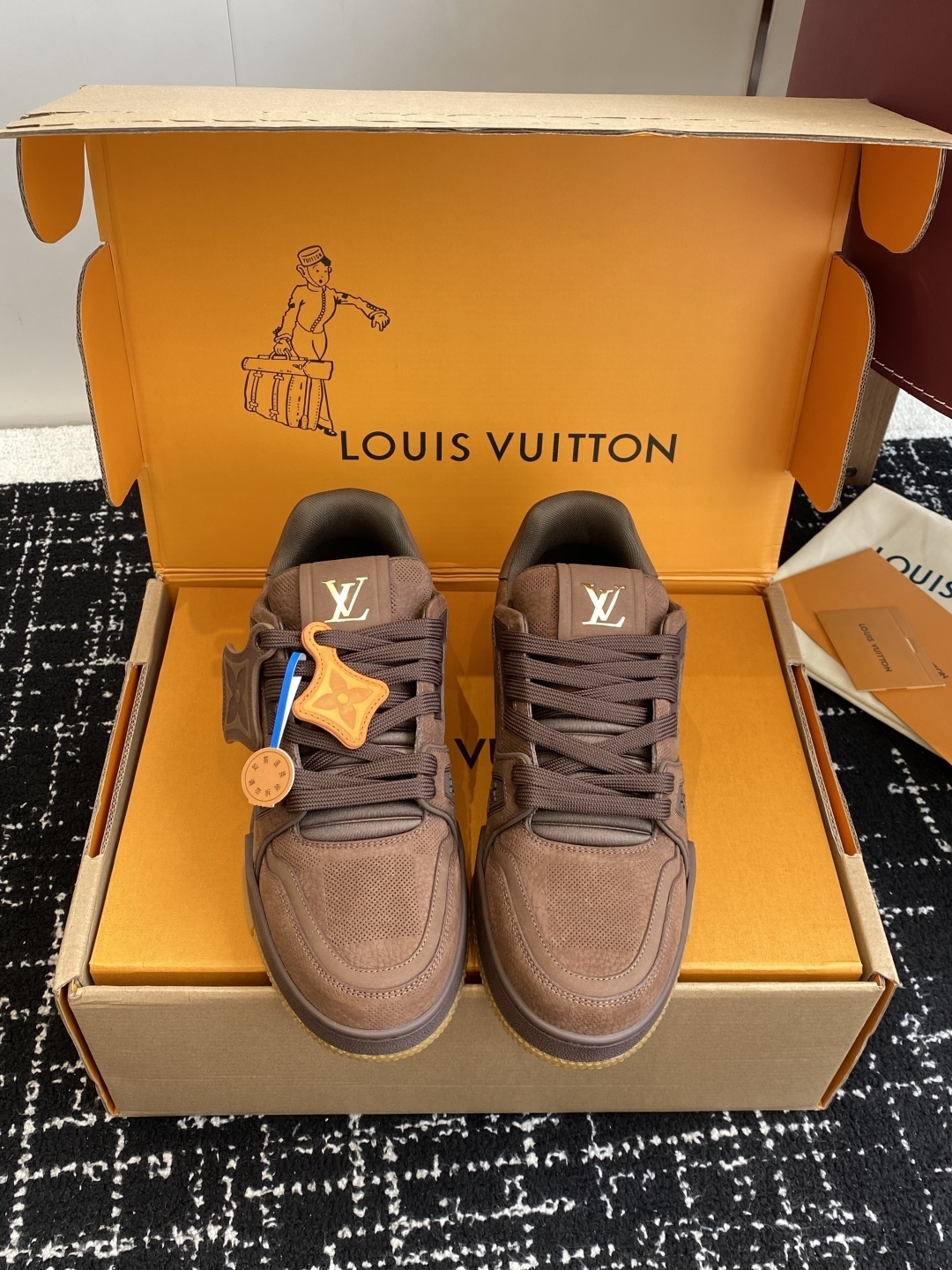 LV Trainer Sneaker Brown Mocha Suede – Premium Luxury Footwear