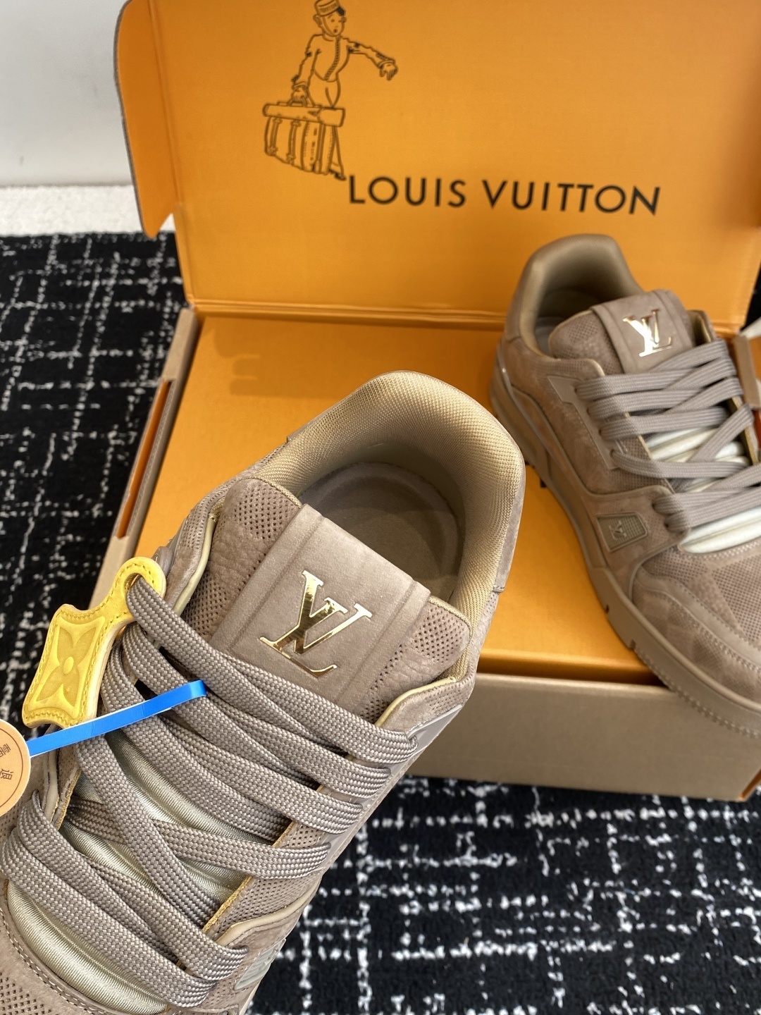 Louis Vuitton LV Trainer Beige Suede Men's Luxury Sneaker